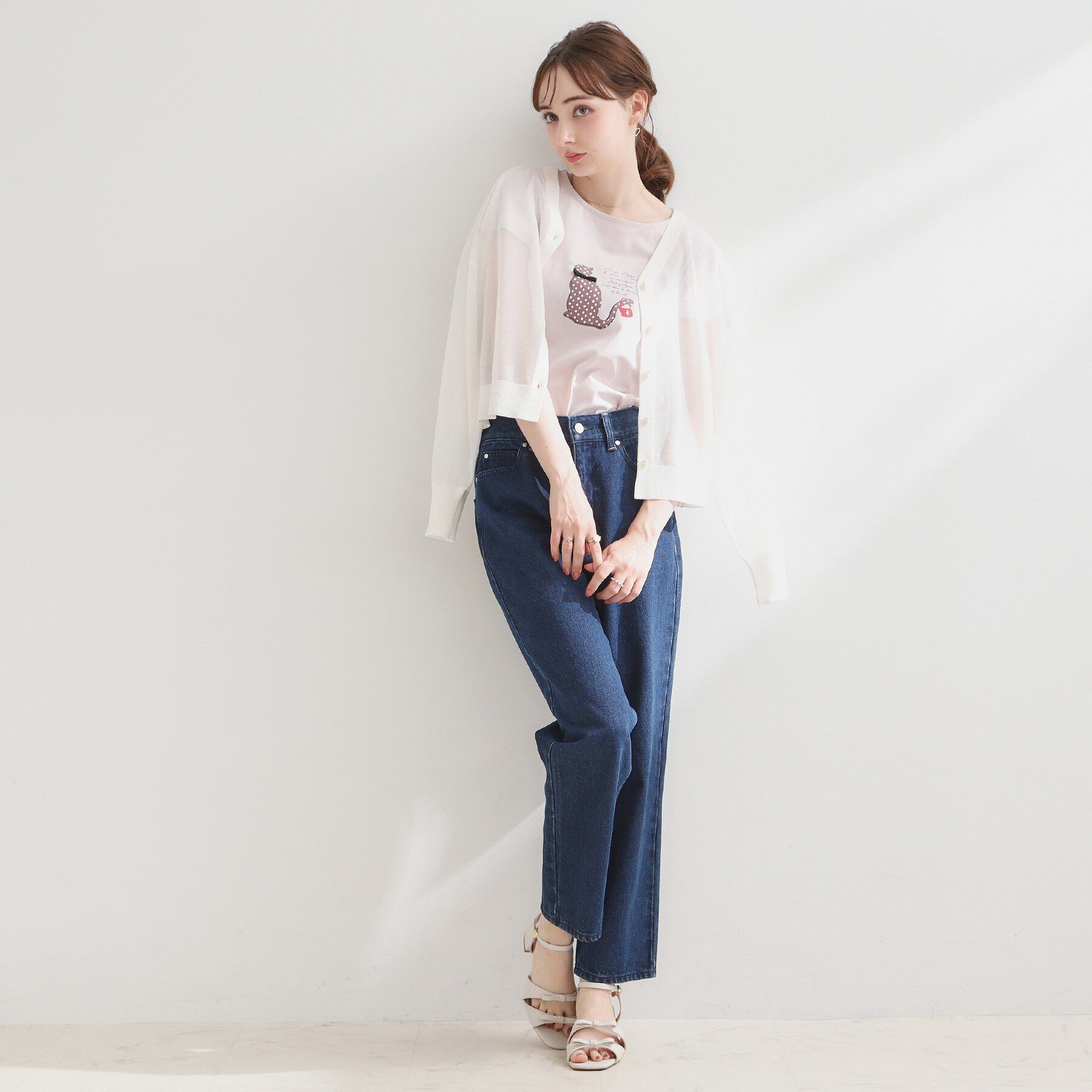 Couture broach「【接触冷感・UVカット・洗える】CATプリントTシャツ」|Tシャツ・カットソー|