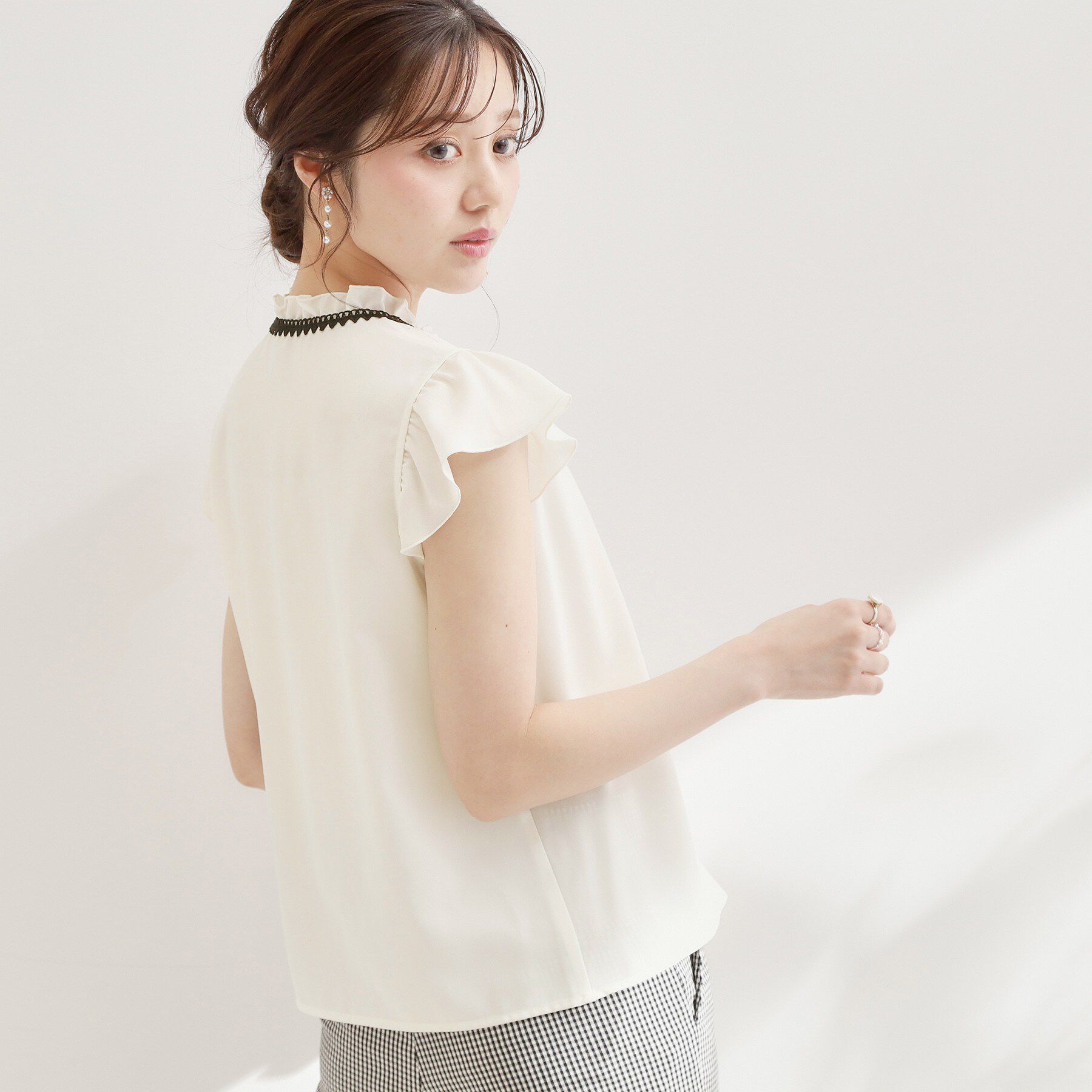 Couture broach「【洗える】ピコレース ピンタックブラウス」|シャツ・ブラウス|