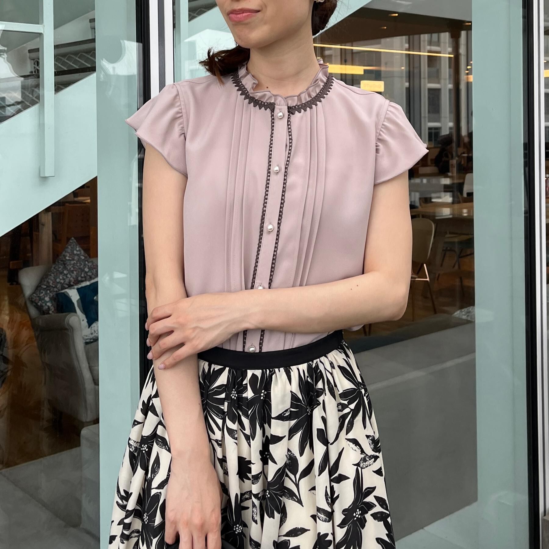Couture broach「【洗える】ピコレース ピンタックブラウス」|シャツ・ブラウス|