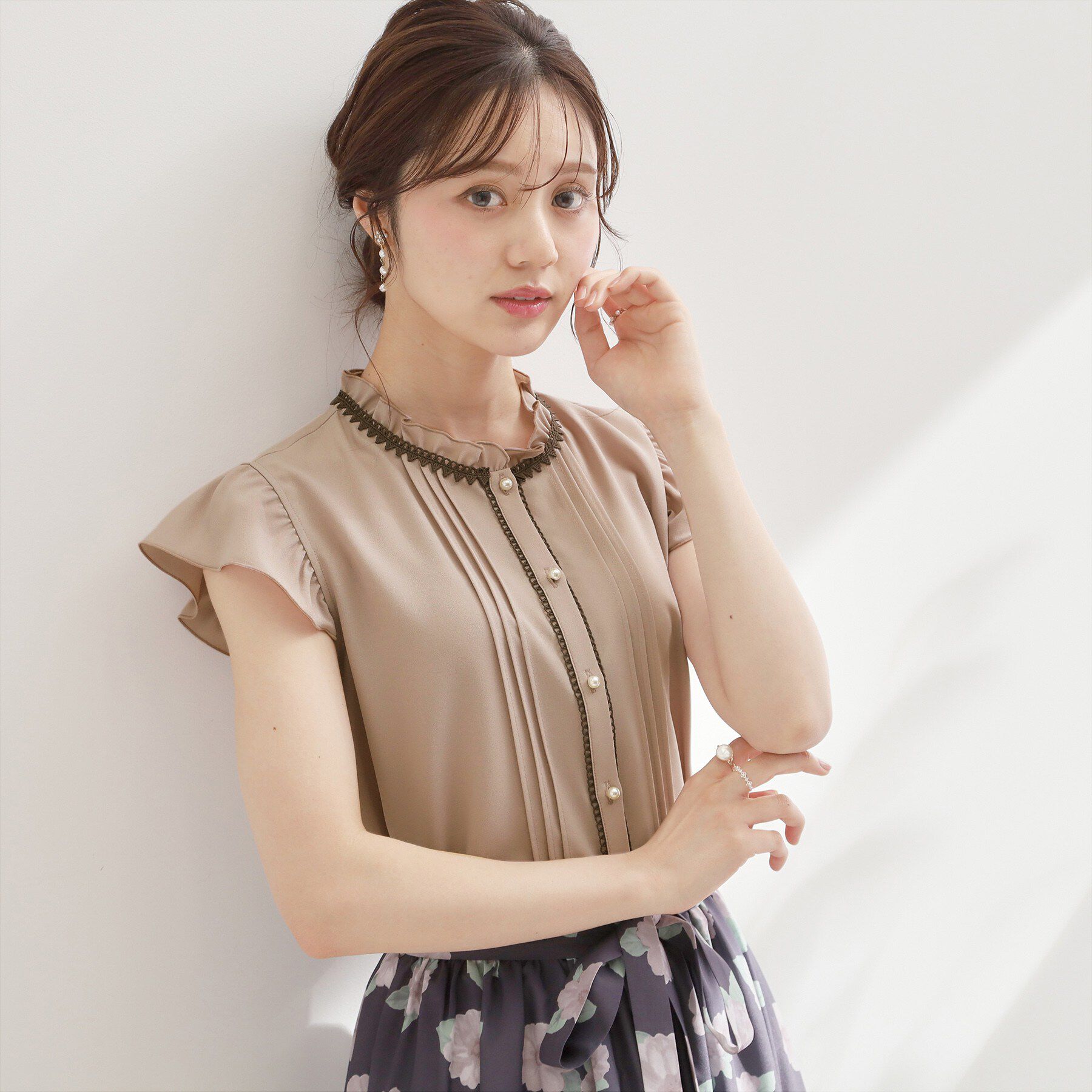 Couture broach「【洗える】ピコレース ピンタックブラウス」|シャツ・ブラウス|ピンク(574)