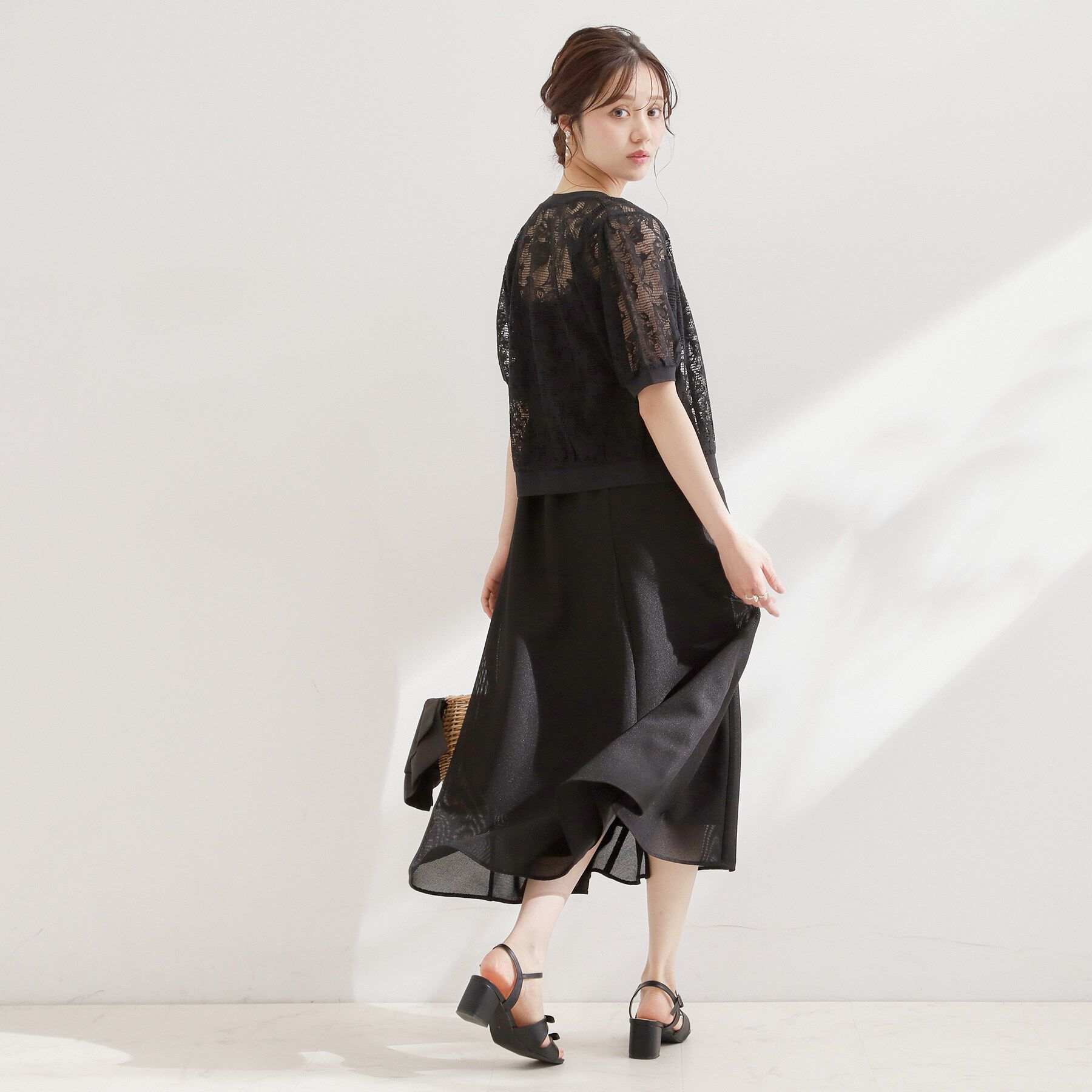 Couture broach「【洗える】フラワーレース カーディガン」|カーディガン|