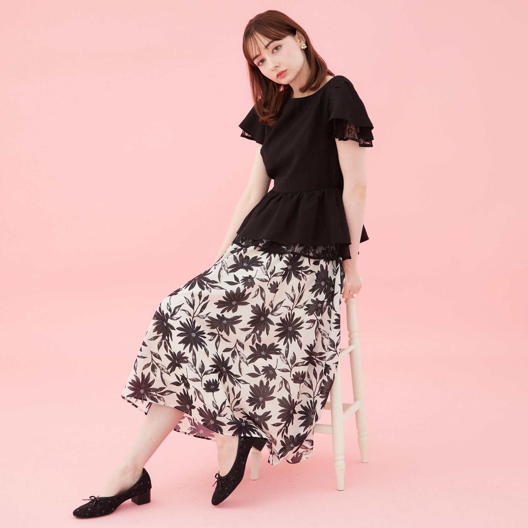 Couture broach「【洗える】レースティアード ペプラムブラウス」|シャツ・ブラウス|