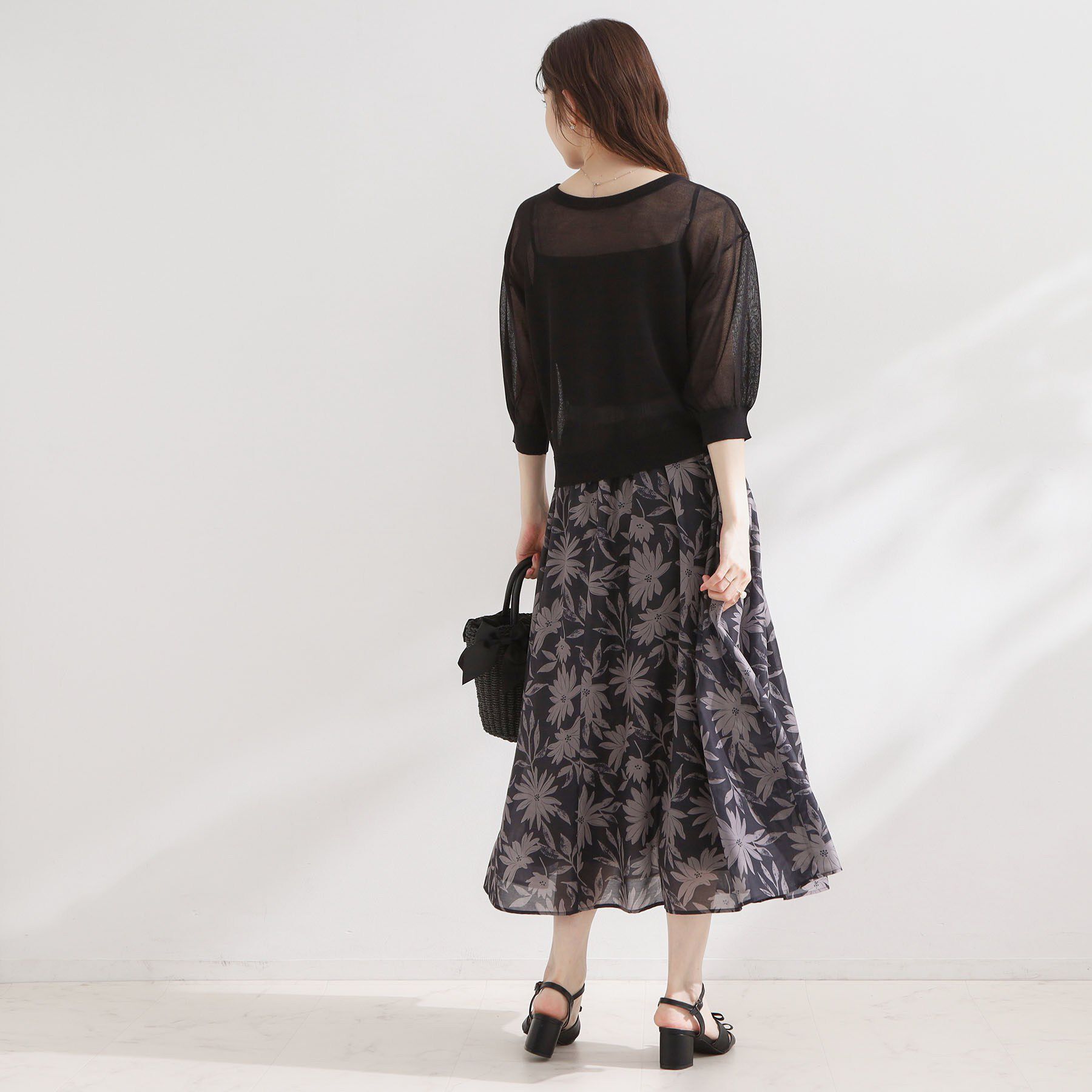 Couture broach「【前後2WAY・洗える】愛され5分袖シアーカーディガン」|カーディガン|