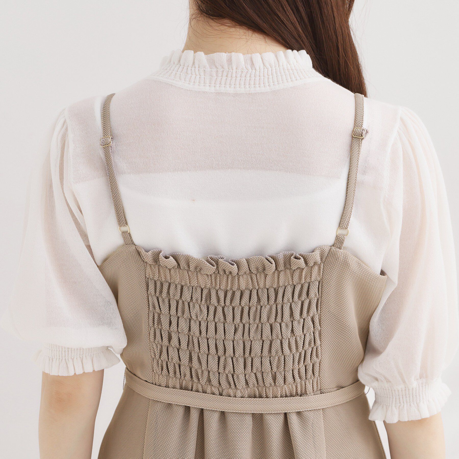 Couture broach「【洗える】メッシュ キャミワンピース」|ワンピース|