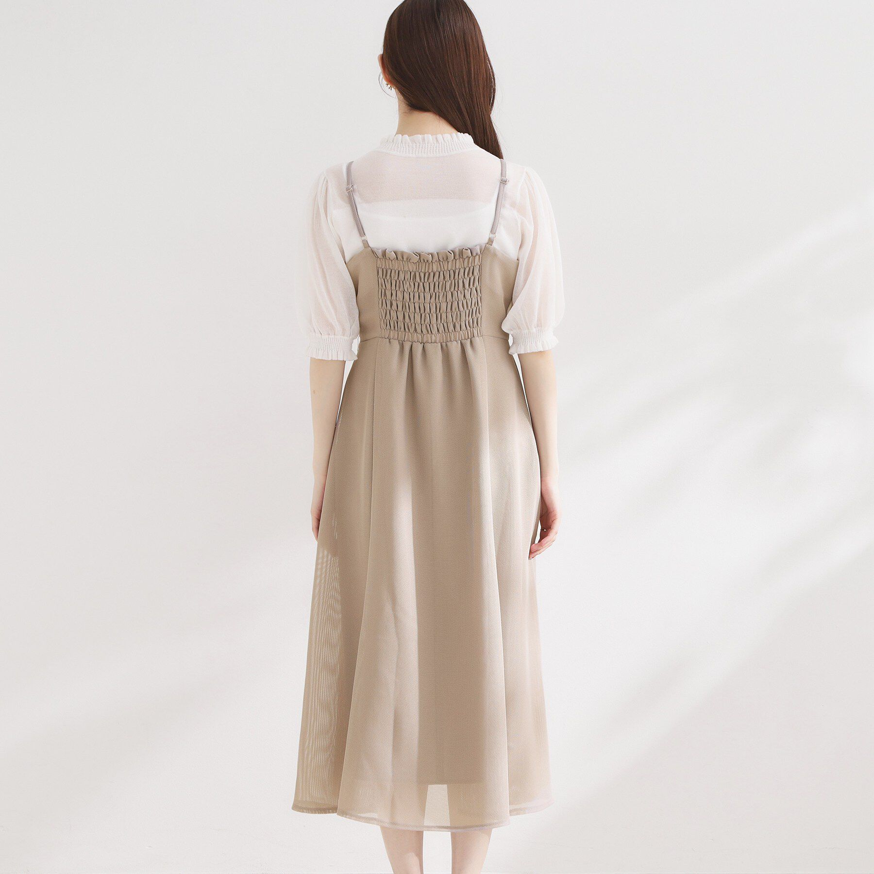 Couture broach「【洗える】メッシュ キャミワンピース」|ワンピース|