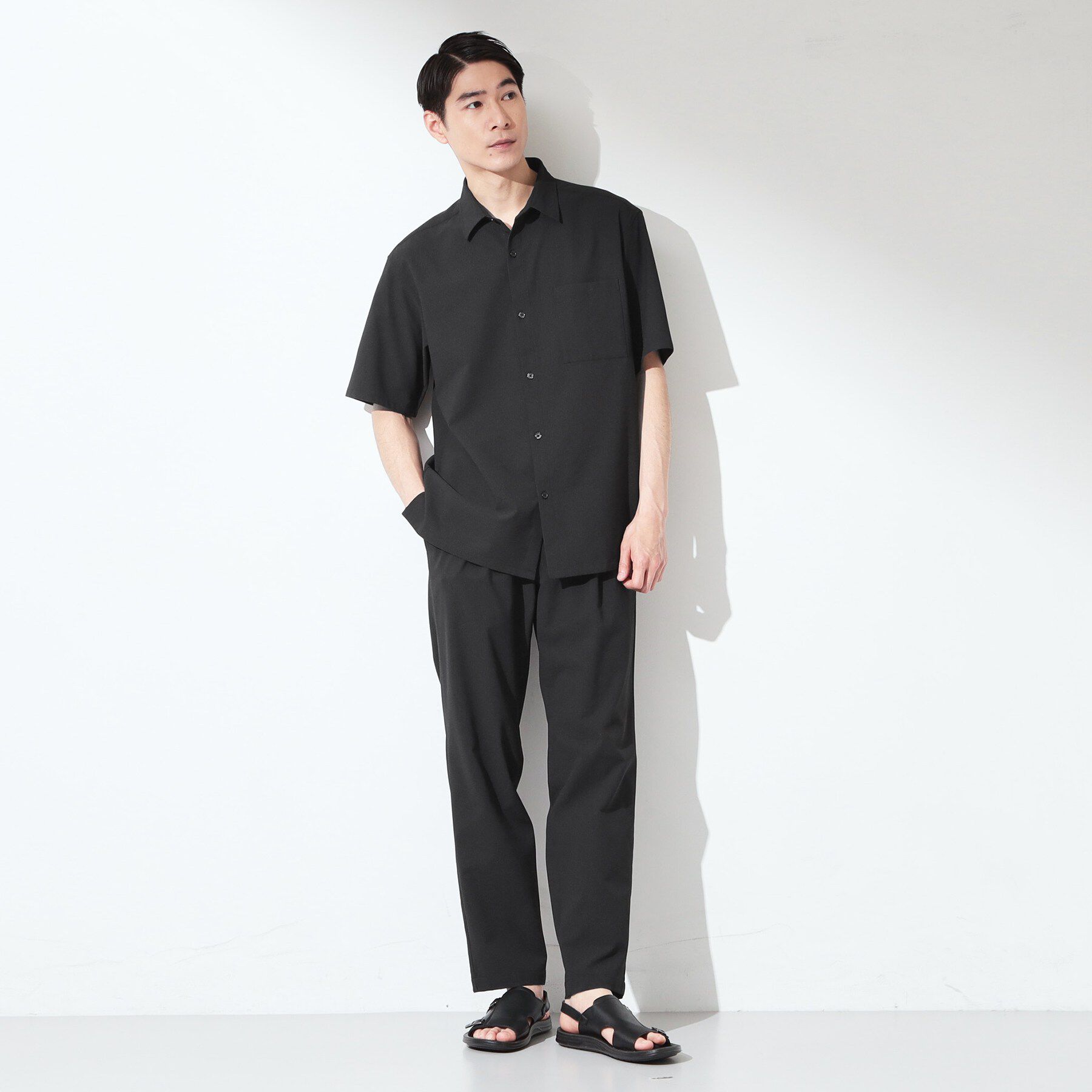 THE SHOP TK「マイクロ シアサッカー 半袖シャツ 洗濯機OK／セットアップ可」|シャツ・ブラウス|