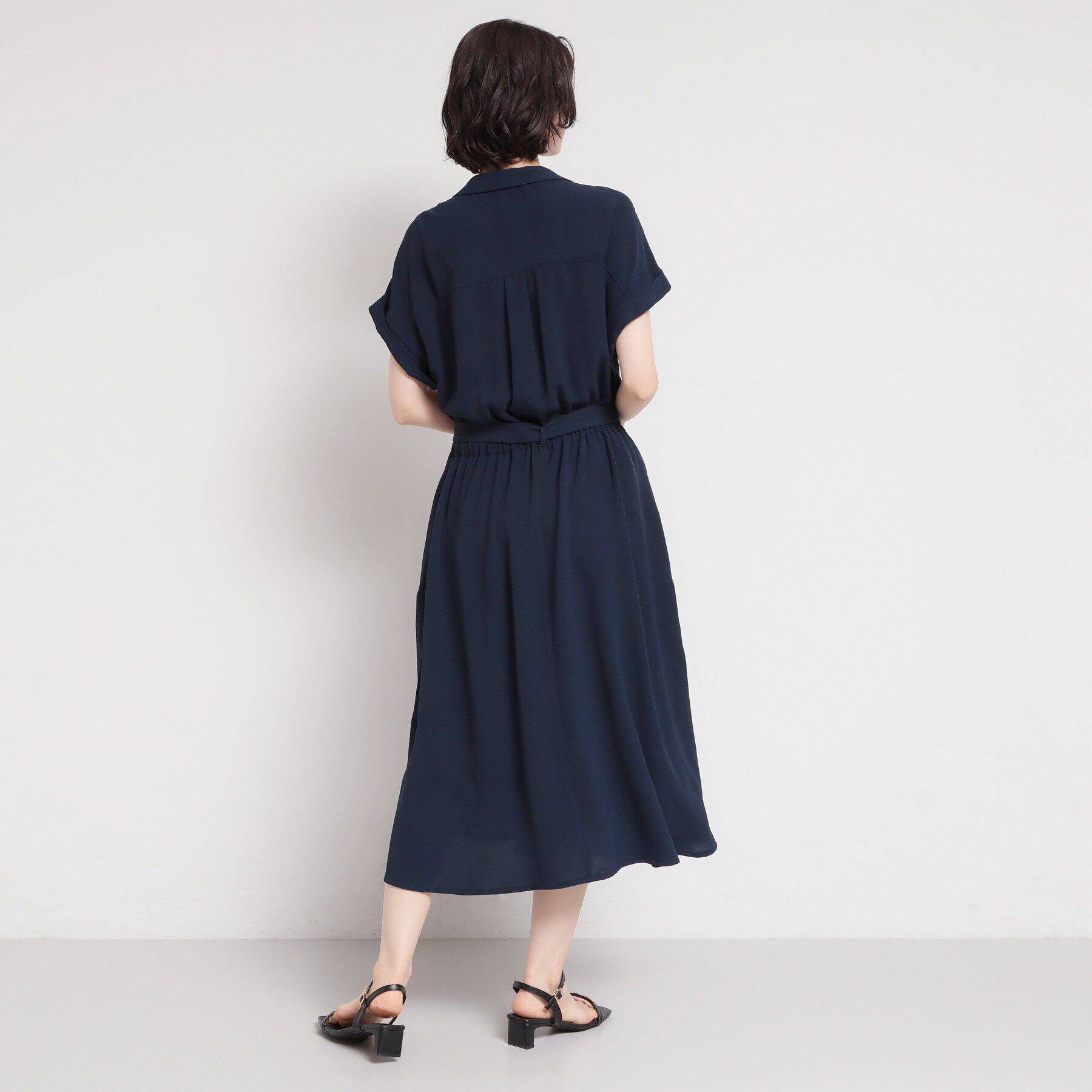 THE SHOP TK「【S-XL/ひんやり/防しわ】欲しいが詰まった 上品フィット＆フレアワンピース」|ワンピース|