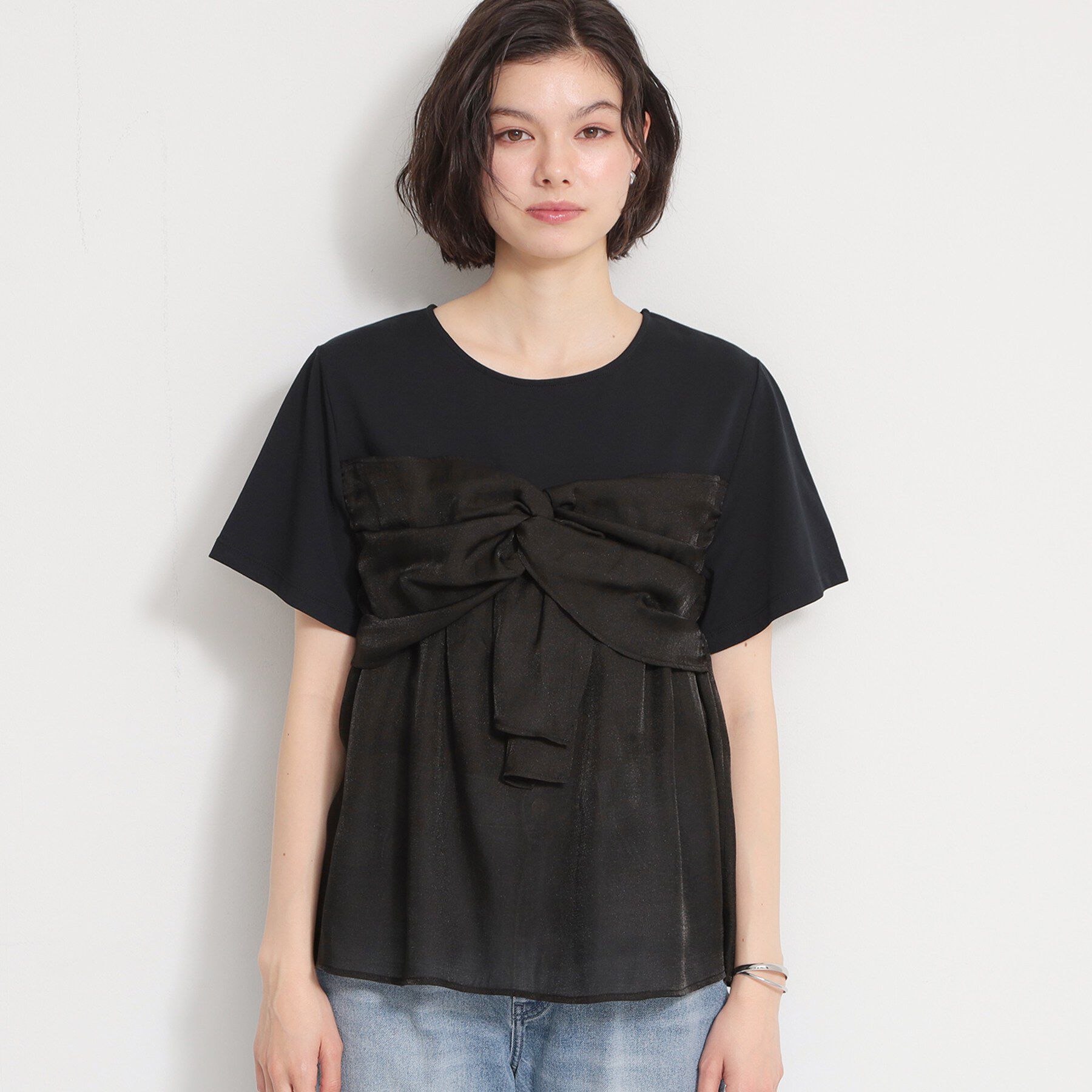 THE SHOP TK「【ひんやり／吸水速乾／UV】ビスチェ風 切り替えTシャツ」|Tシャツ・カットソー|