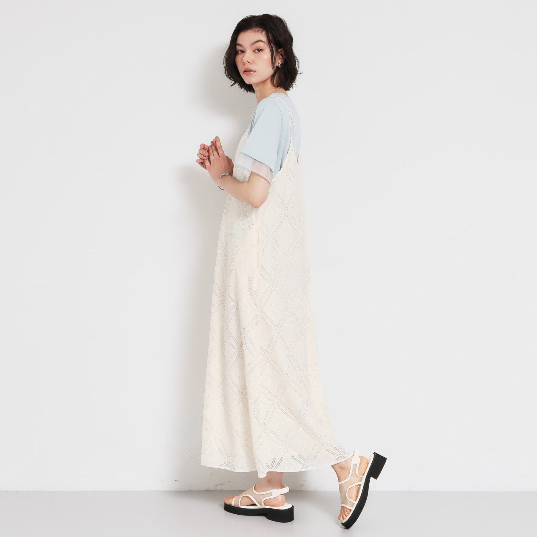 THE SHOP TK「ほんのり品の良い甘さ レースキャミワンピース」|ワンピース|