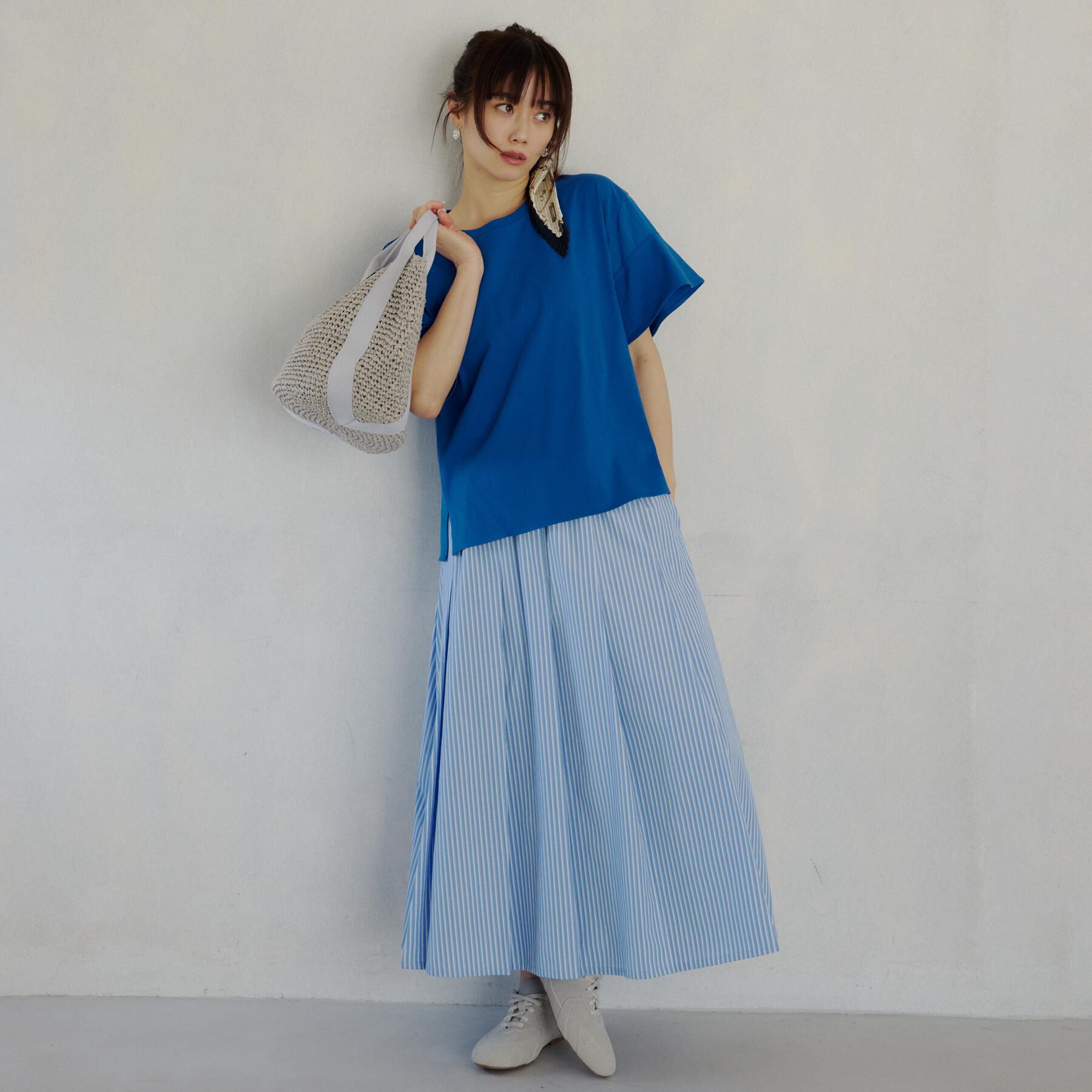 THE SHOP TK「【ひんやりさらさら】軽やかに揺れる シアーフレアスリーブTシャツ」|Tシャツ・カットソー|
