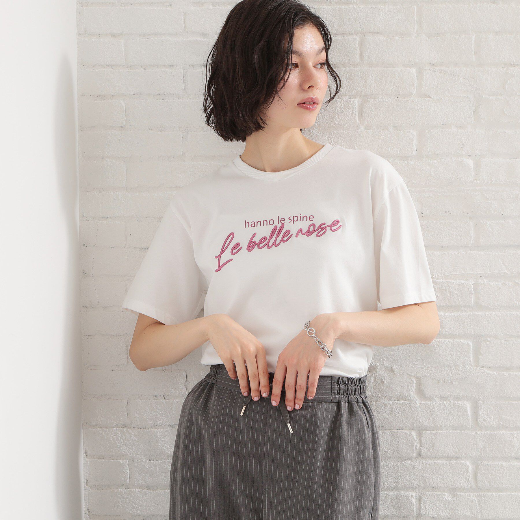 THE SHOP TK「【ひんやりさらさら】ロゴアソートクルーネックTシャツ」|Tシャツ・カットソー|