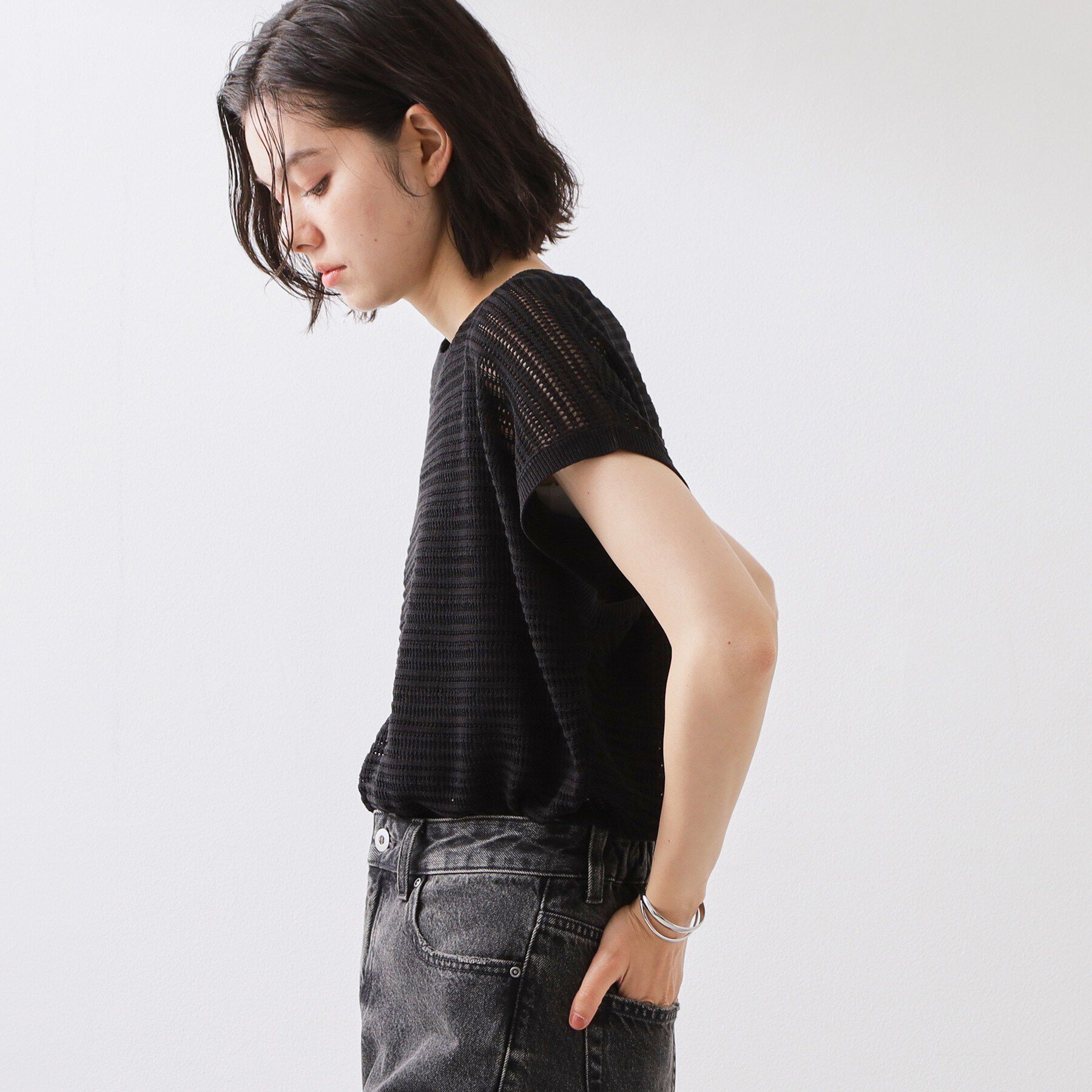 THE SHOP TK「【2点セット】メッシュニット+タンクトップ」|その他|