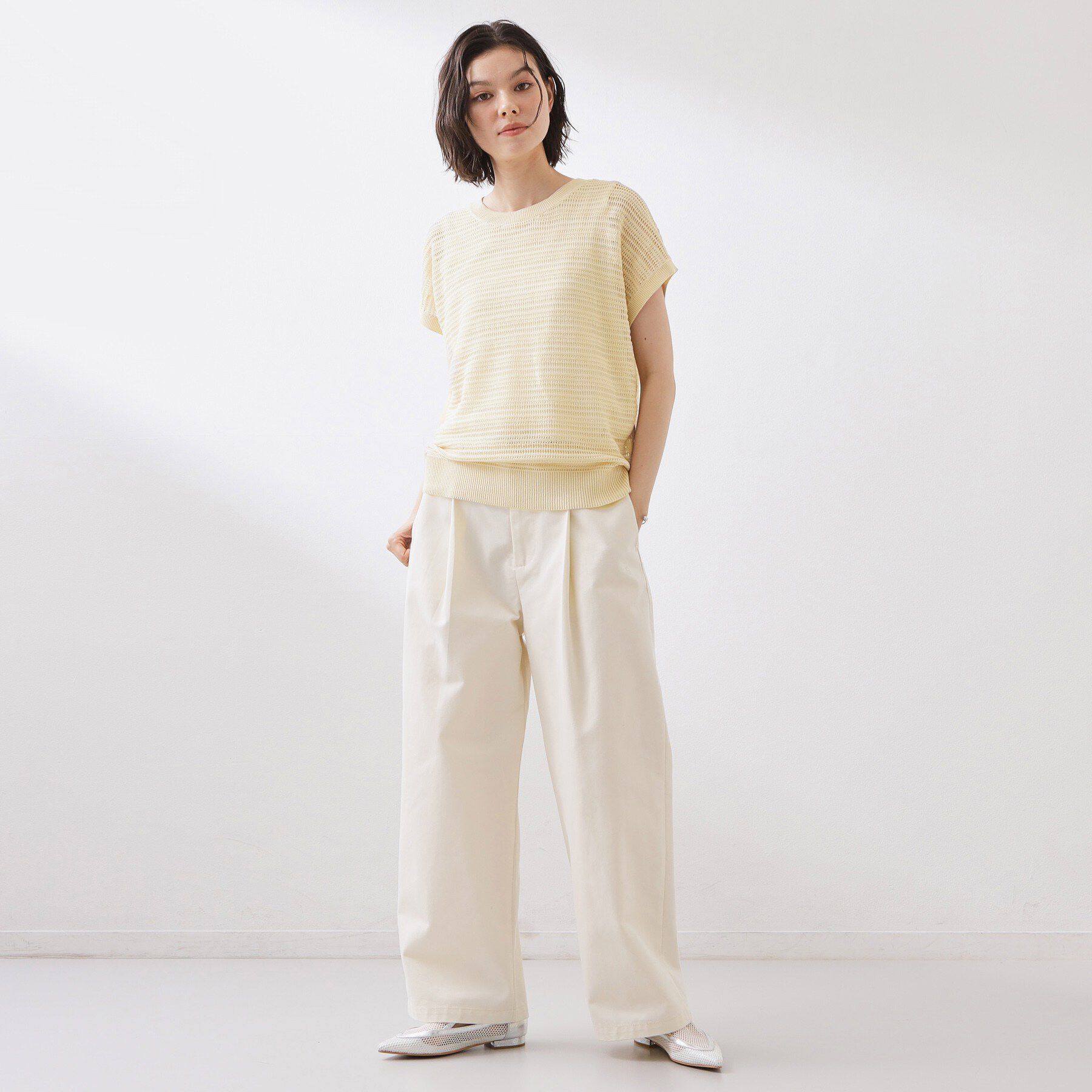 THE SHOP TK「【2点セット】メッシュニット+タンクトップ」|その他|