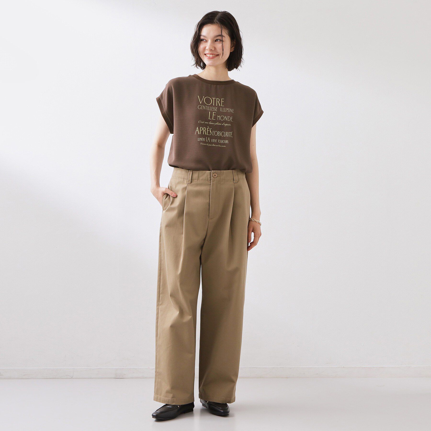 THE SHOP TK「【ひんやりさらさら】軽やかに着られる プリントTシャツ」|Tシャツ・カットソー|