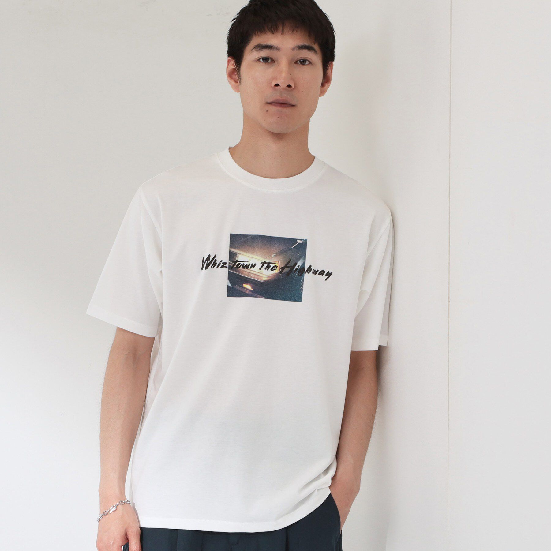 THE SHOP TK「COOLフォト半袖Tシャツ 接触冷感／洗濯機OK」|Tシャツ・カットソー|オフホワイト(103