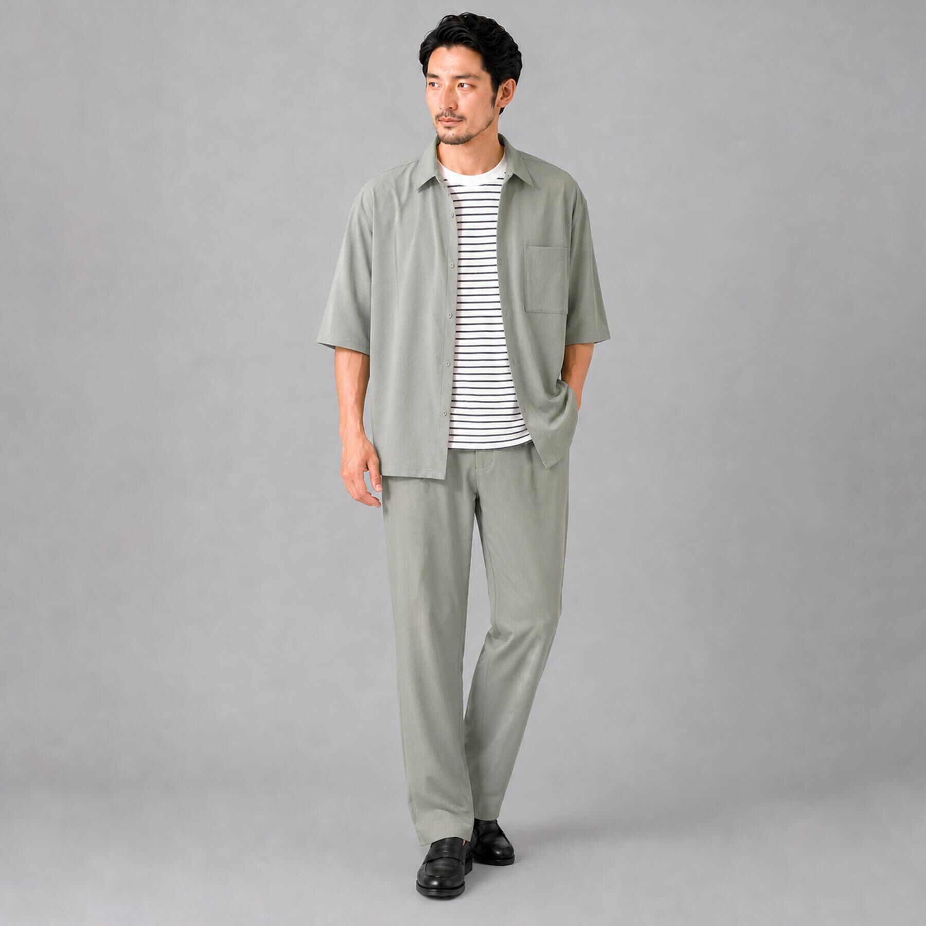 THE SHOP TK「クールウェザー 半袖シャツ 接触冷感／洗濯機OK／セットアップ可」|シャツ・ブラウス|