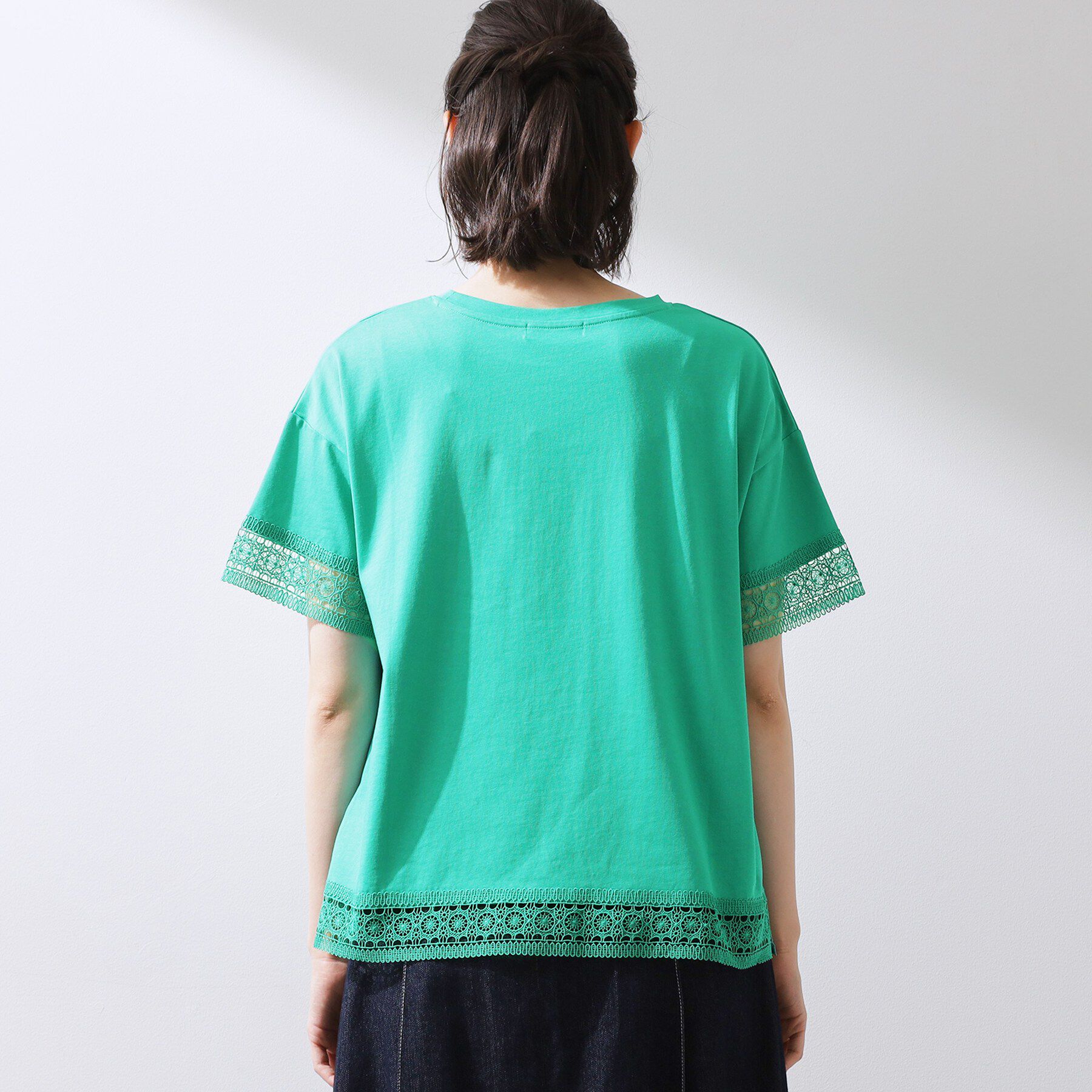 THE SHOP TK「【インせず着られる】モチーフレース切替Tシャツ」|Tシャツ・カットソー|