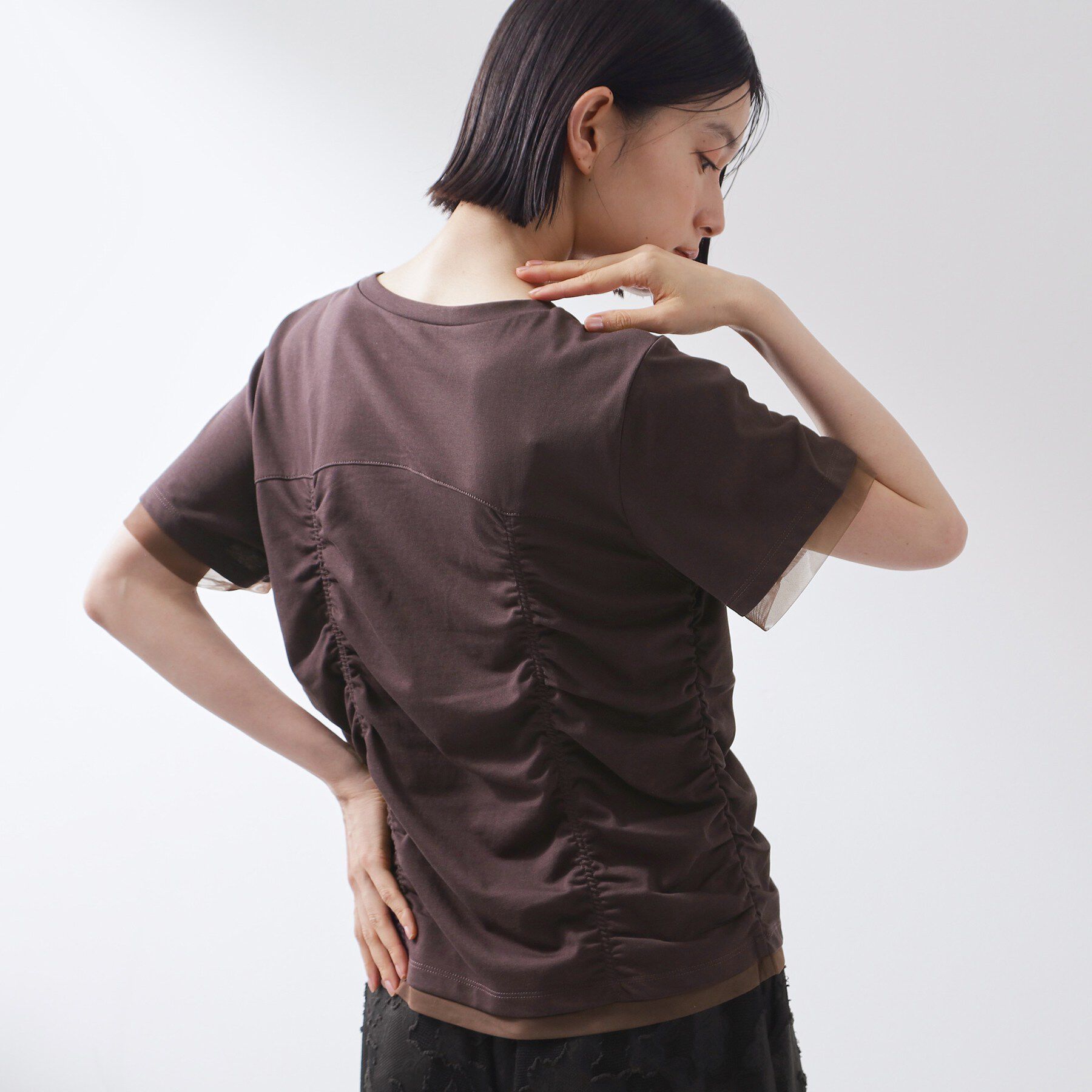 THE SHOP TK「【ひんやり】シャーリングデザインカットソー」|Tシャツ・カットソー|