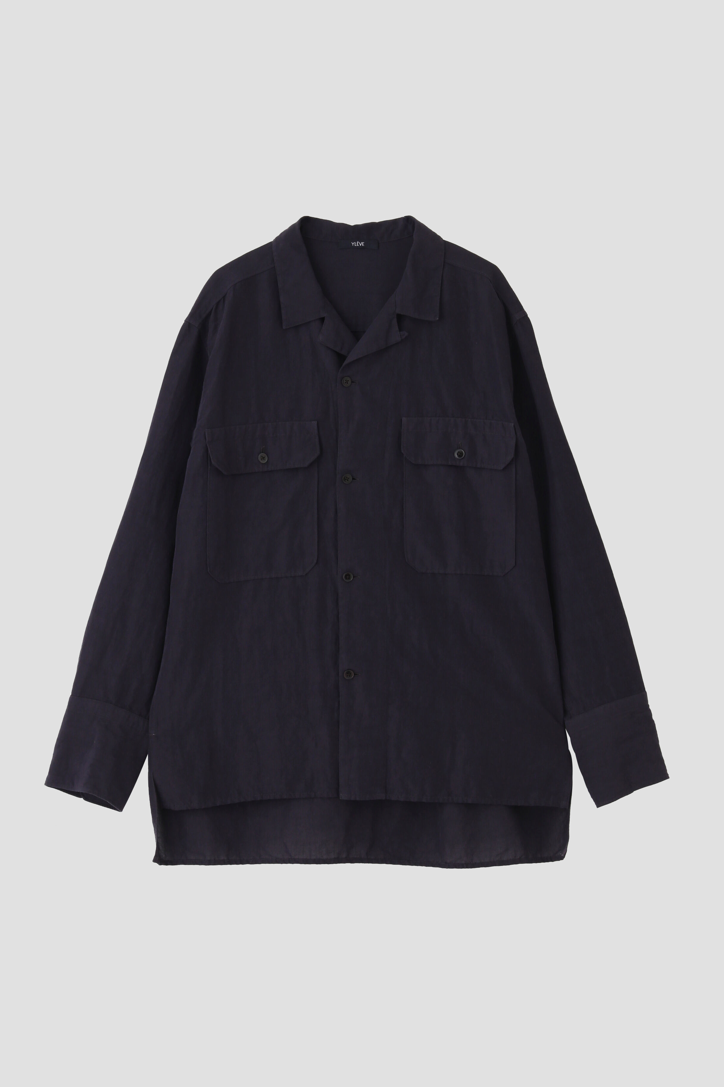 YLEVE 「YLEVE / COTTON RAMIE BROAD SHIRT」|シャツ・ブラウス|ネイビー