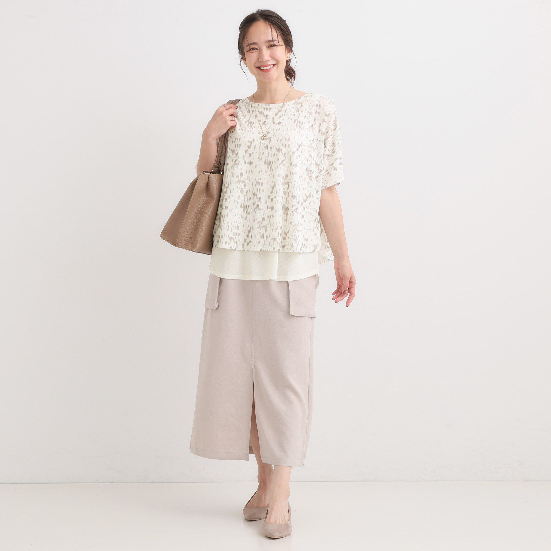SHOO･LA･RUE「【S-LL/体型カバー】インせず着られる レイヤードトップス」|Tシャツ・カットソー|