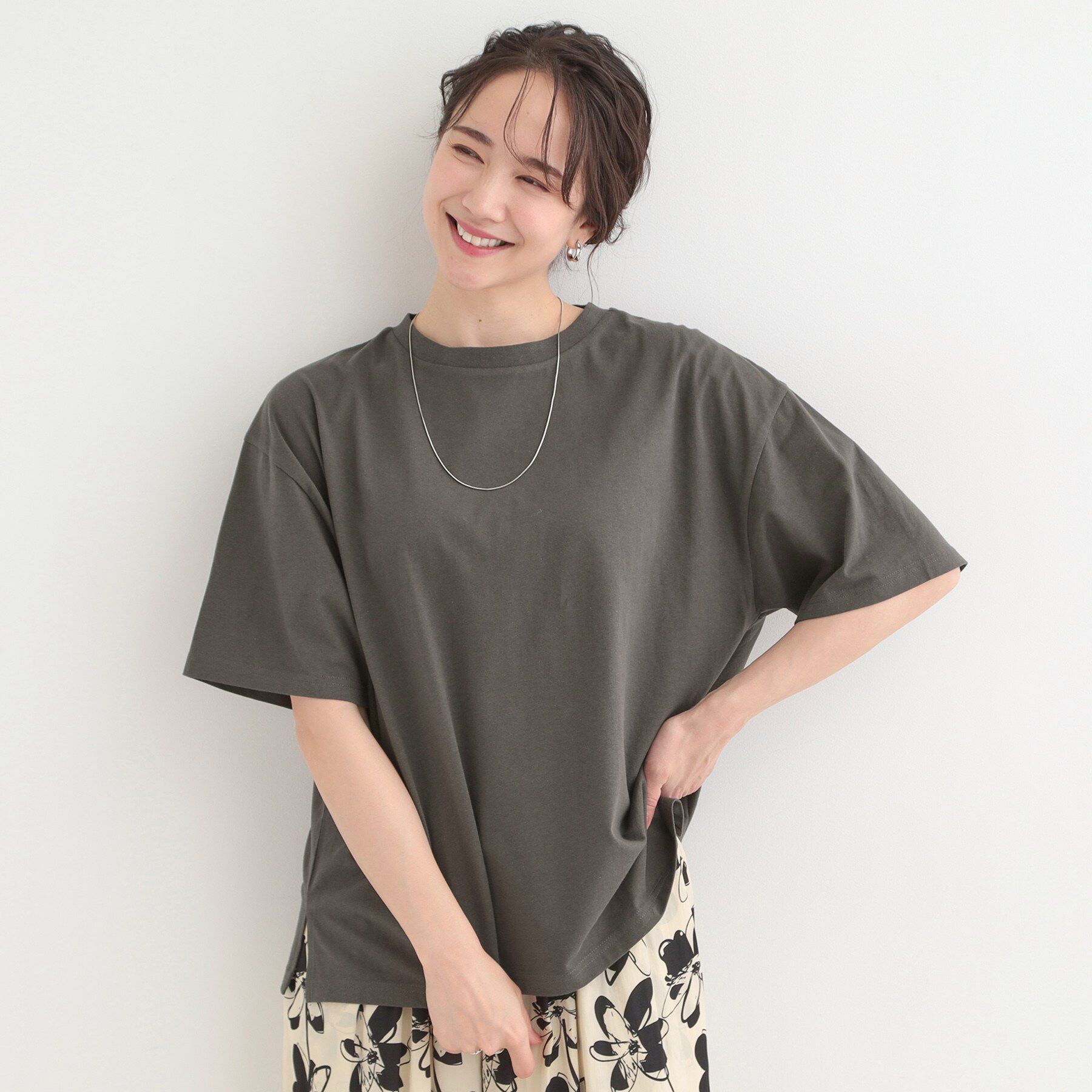 SHOO･LA･RUE「【綿100%/S-LL/プチプラ】ゆるシルエット シンプルTシャツ」|Tシャツ・カットソー|