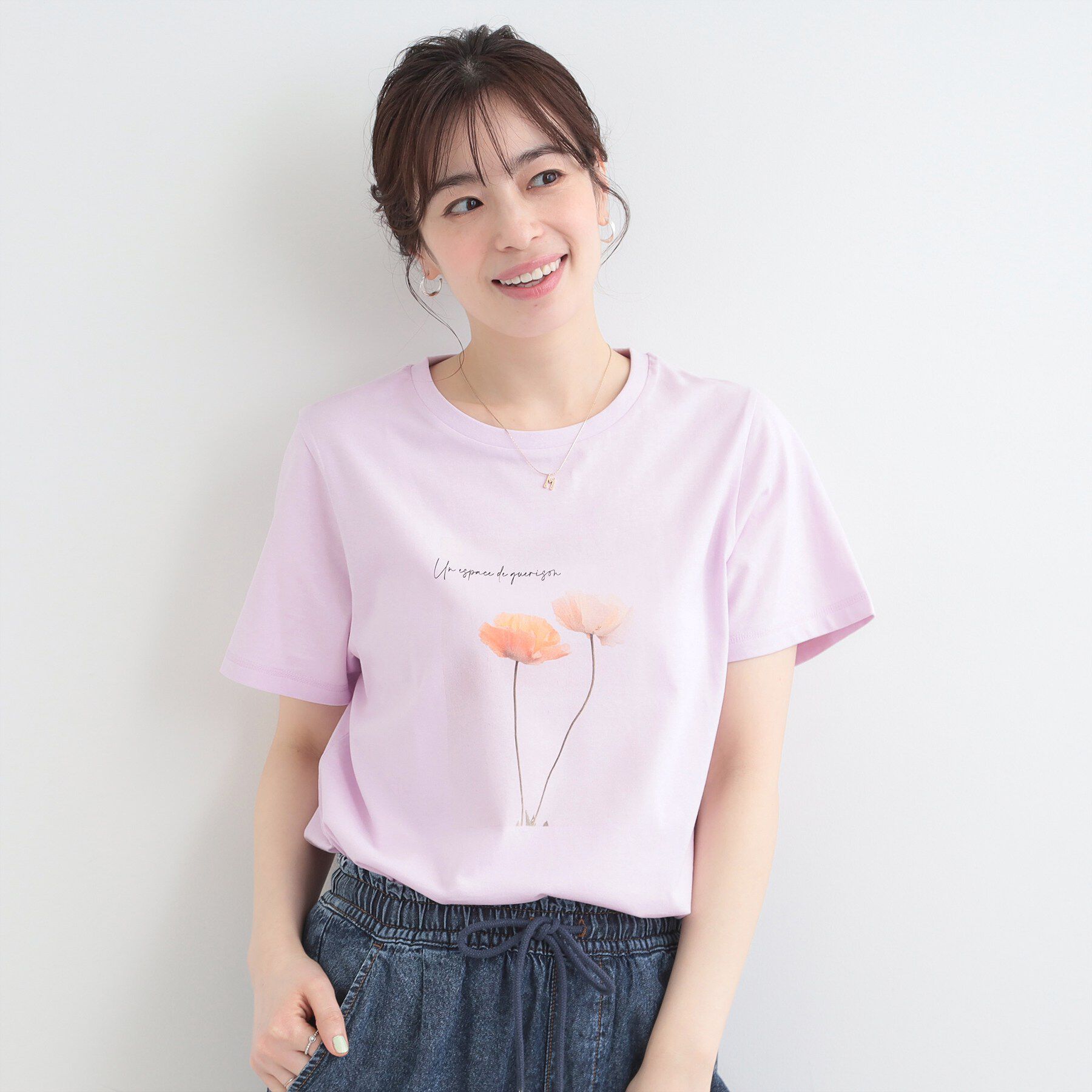 SHOO･LA･RUE「【S-LL/プチプラ/柄が選べる】上品プリントTシャツ」|Tシャツ・カットソー|