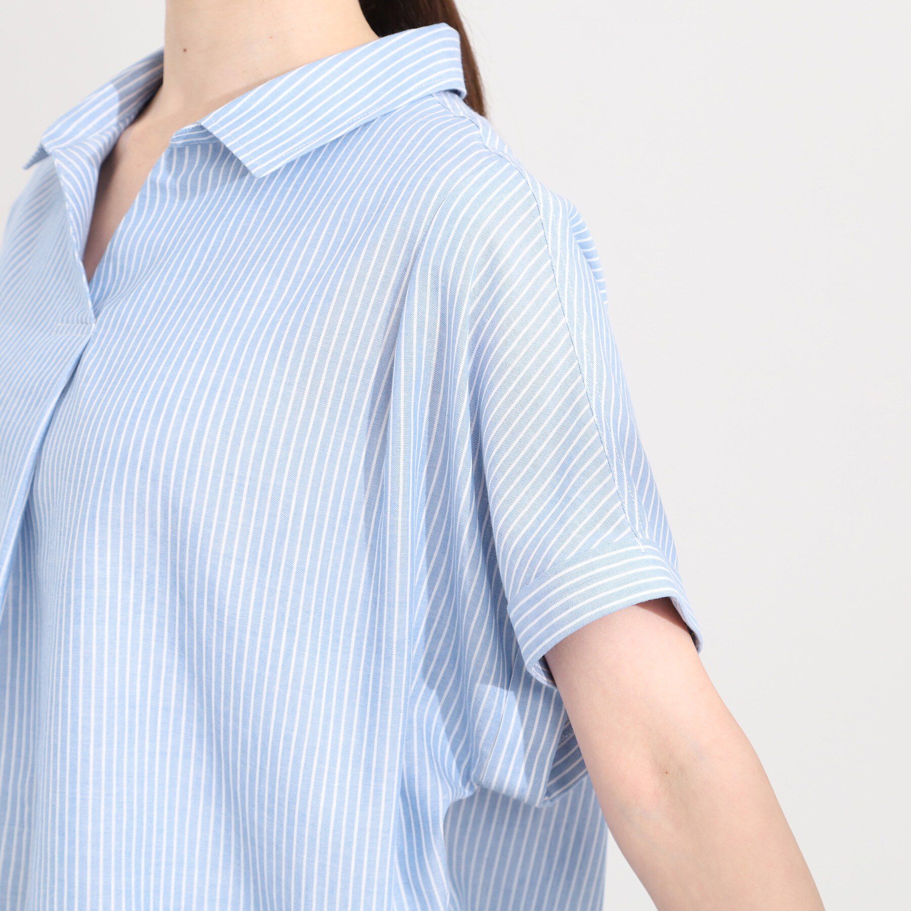 SHOO･LA･RUE「【ひんやり/UV】インせず着られる フレンチリネンスキッパーシャツ」|シャツ・ブラウス|