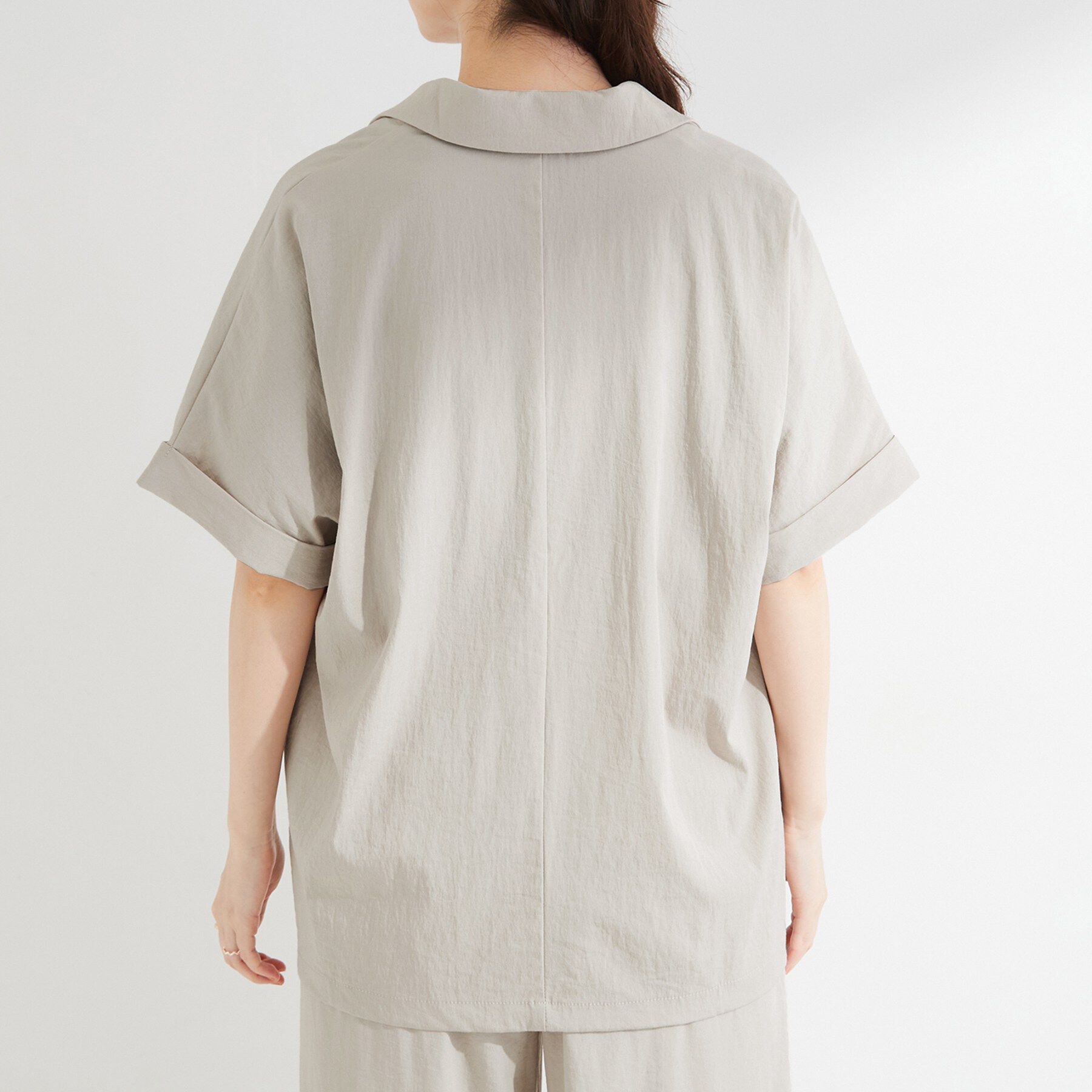SHOO･LA･RUE「【高レビュー/洗濯機可/セットアップ可】軽凛(かろりん) ひんやり半袖ジャケット」|テーラードジャケット|