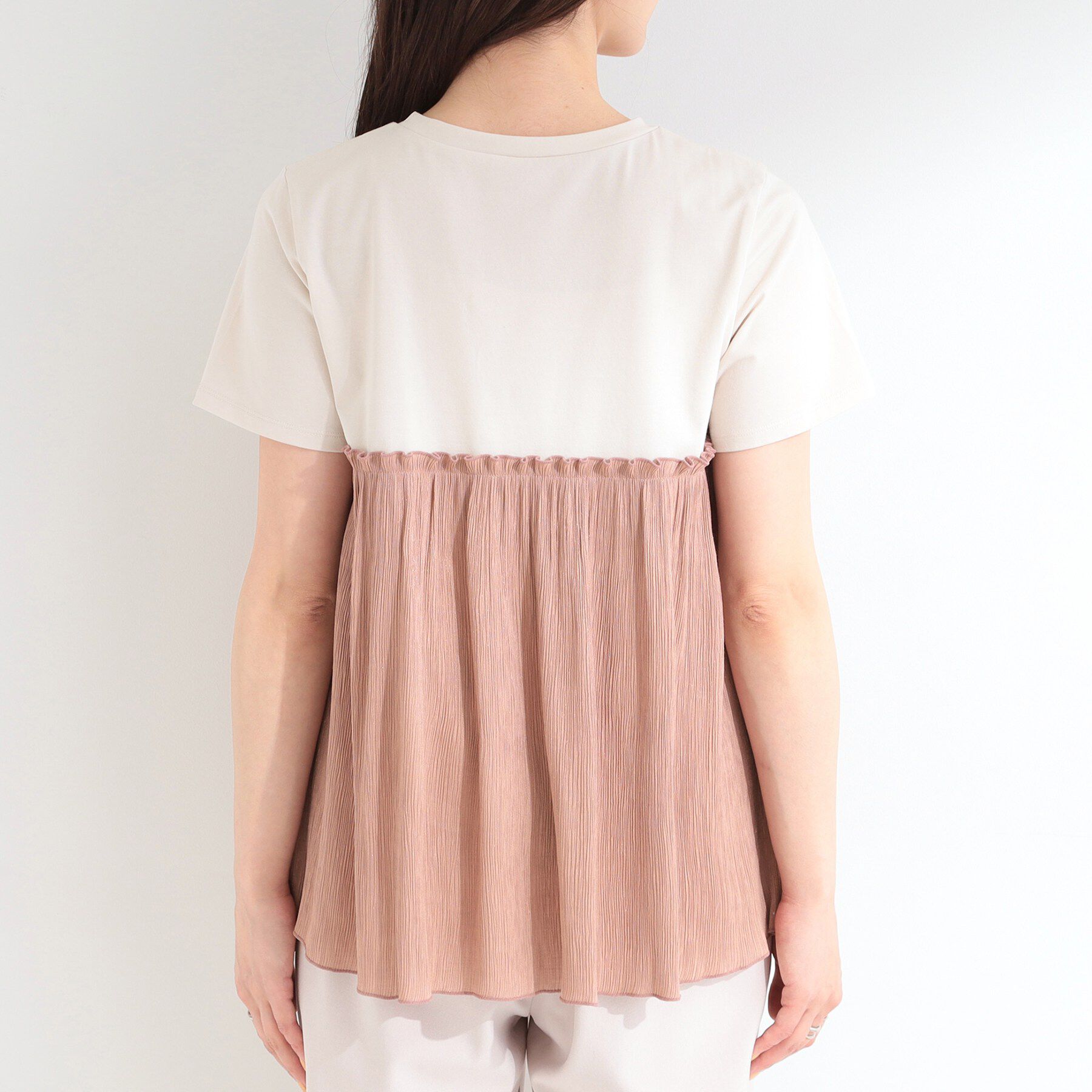 SHOO･LA･RUE「【ひんやり】1枚でインせず決まる きらきらビスチェ風Tシャツ」|Tシャツ・カットソー|