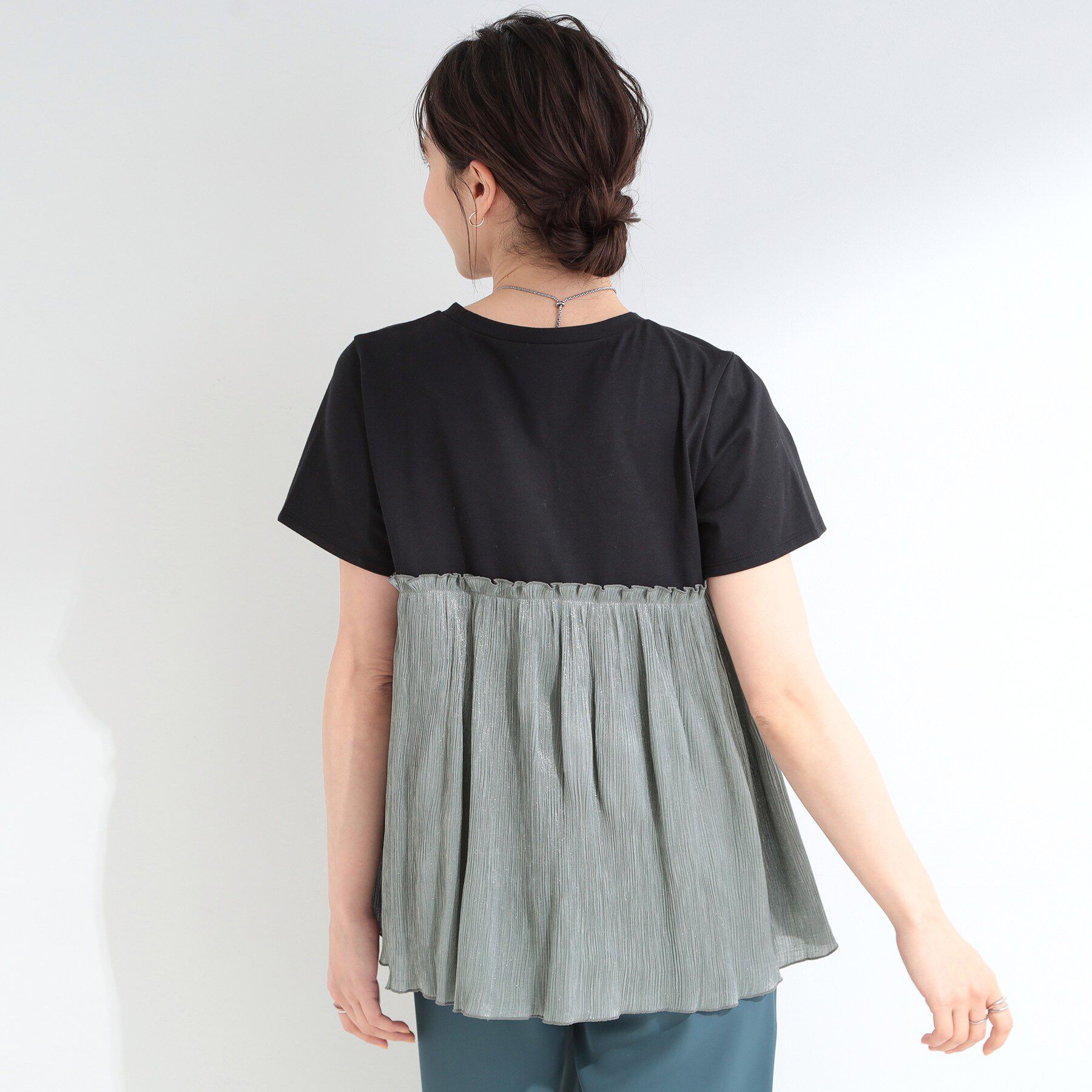 SHOO･LA･RUE「【ひんやり】1枚でインせず決まる きらきらビスチェ風Tシャツ」|Tシャツ・カットソー|