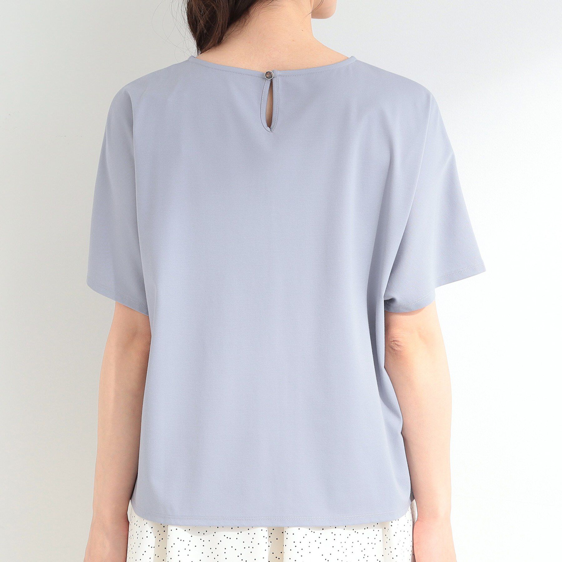 SHOO･LA･RUE「【ひんやり／UV／通勤】洗濯後しわになりにくい メタルポイントスキッパートップス」|シャツ・ブラウス|