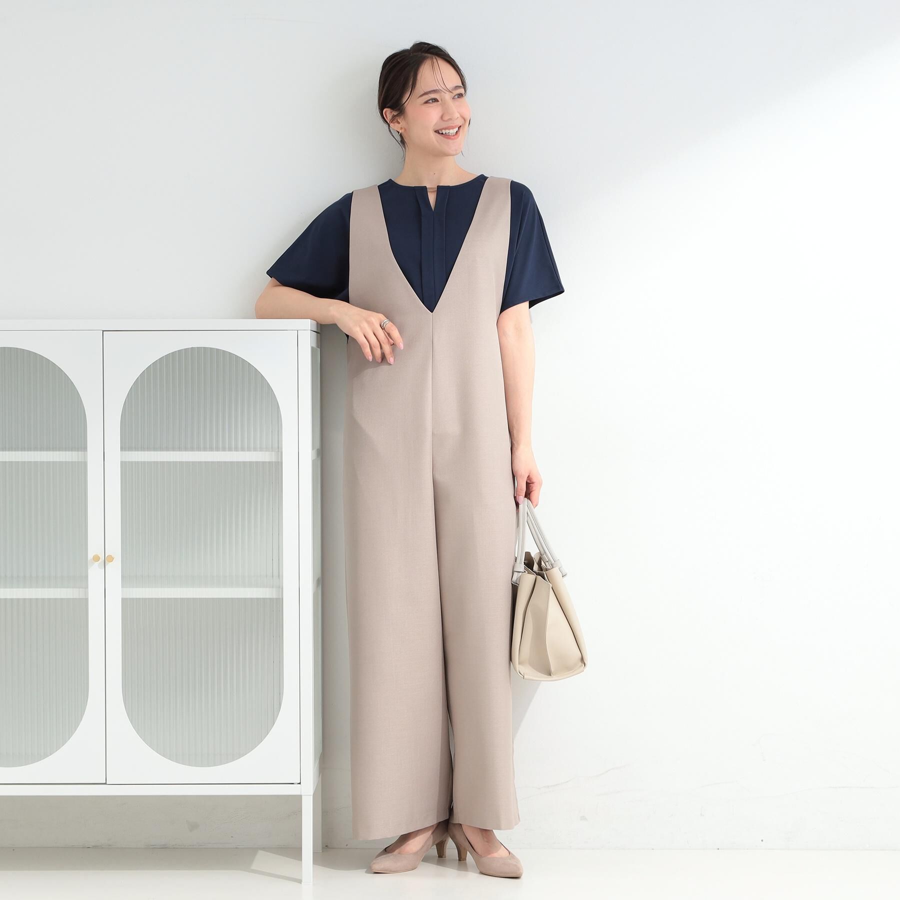 SHOO･LA･RUE「【ひんやり／UV／通勤】洗濯後しわになりにくい メタルポイントスキッパートップス」|シャツ・ブラウス|