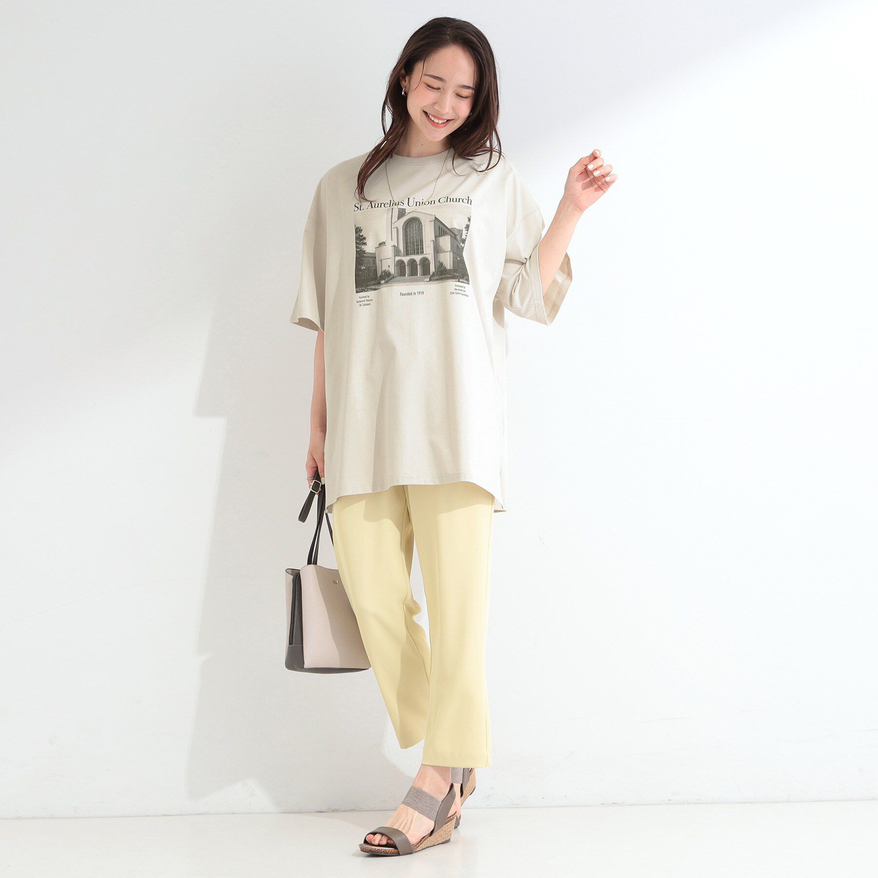 SHOO･LA･RUE「【ひんやり】ゆるっと体型カバー BIGアソートTシャツ」|Tシャツ・カットソー|