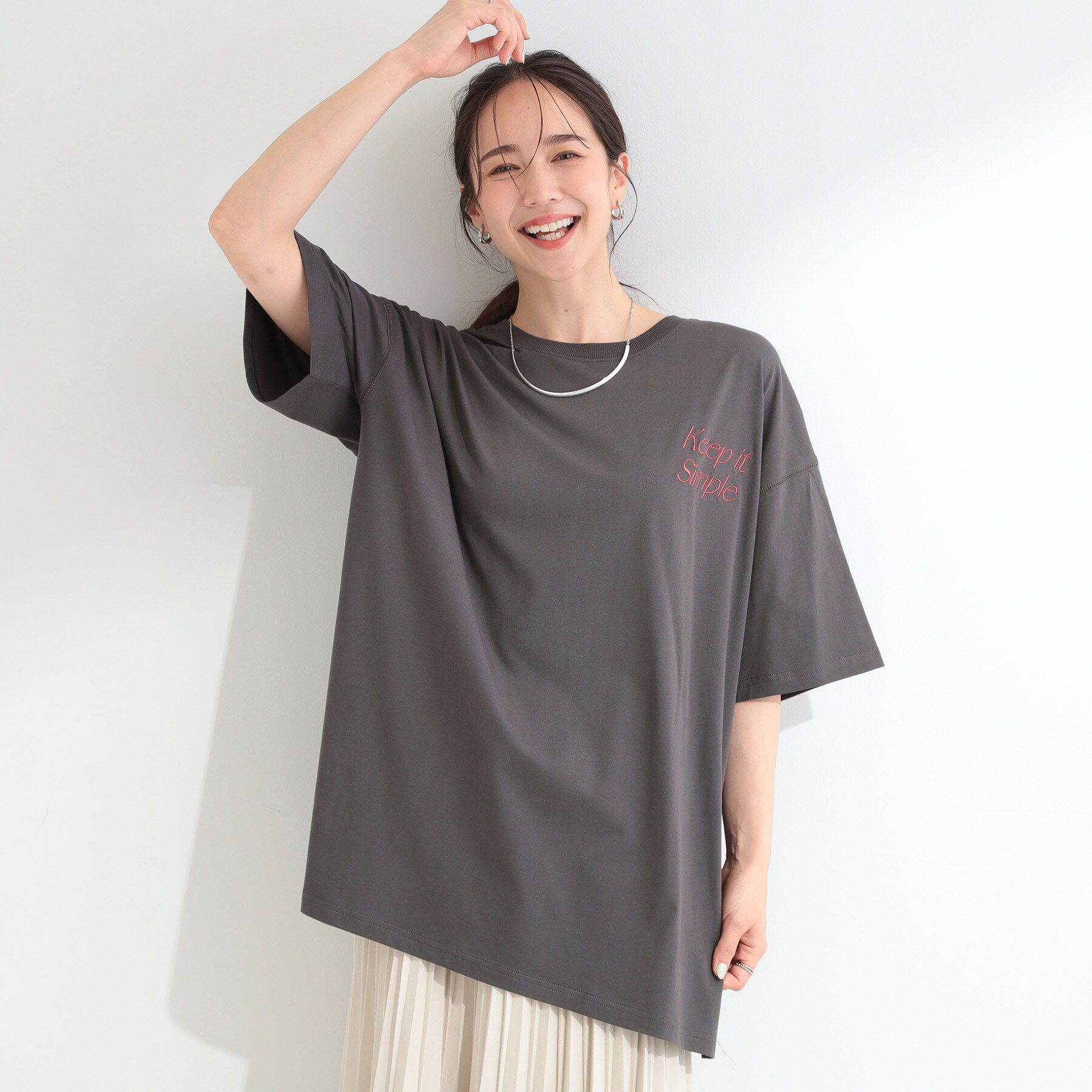 SHOO･LA･RUE「【ひんやり】ゆるっと体型カバー BIGアソートTシャツ」|Tシャツ・カットソー|