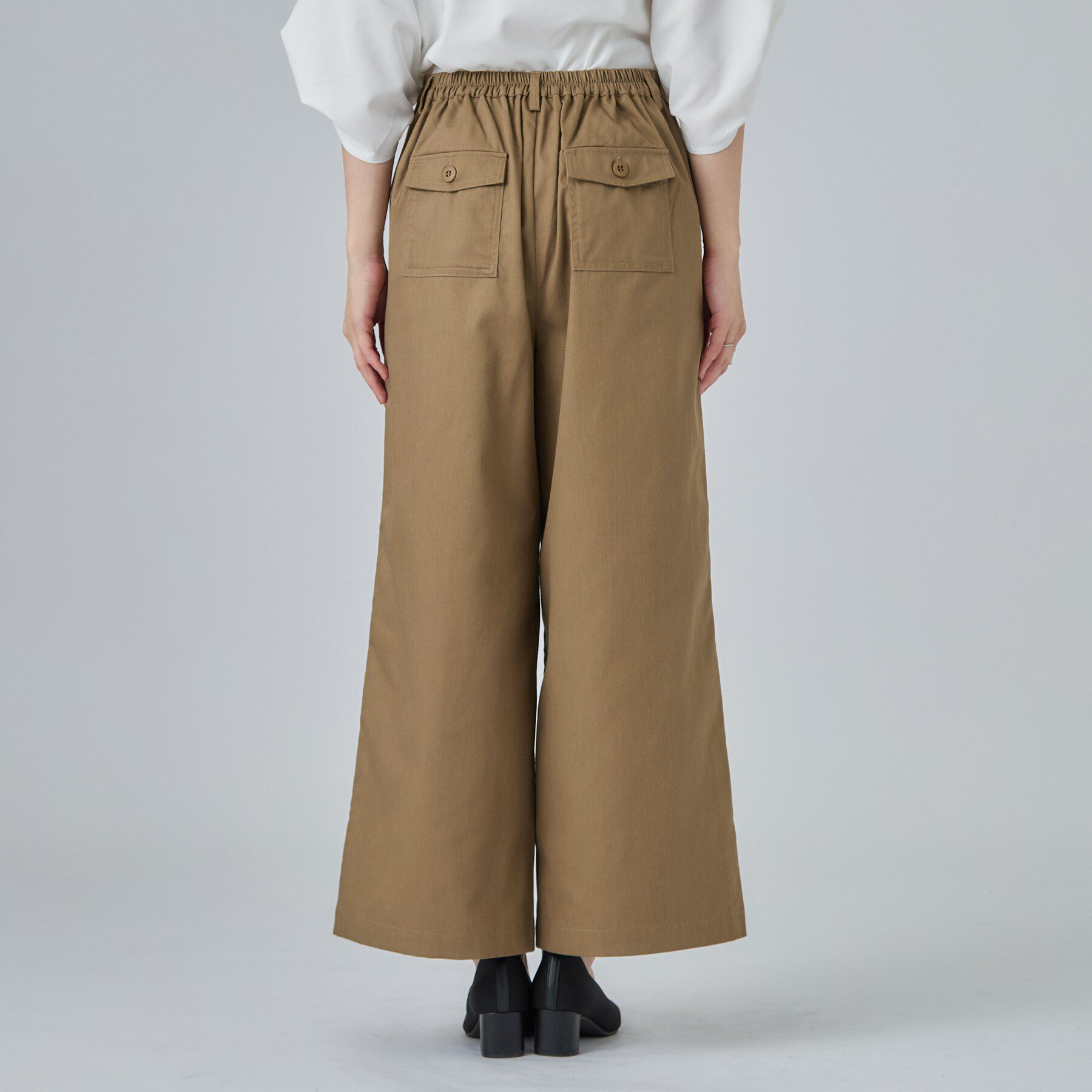 SHOO･LA･RUE「【洗濯機可/S-LL】ナチュラルな着こなしに。綿混タックチノワイドパンツ」|その他|