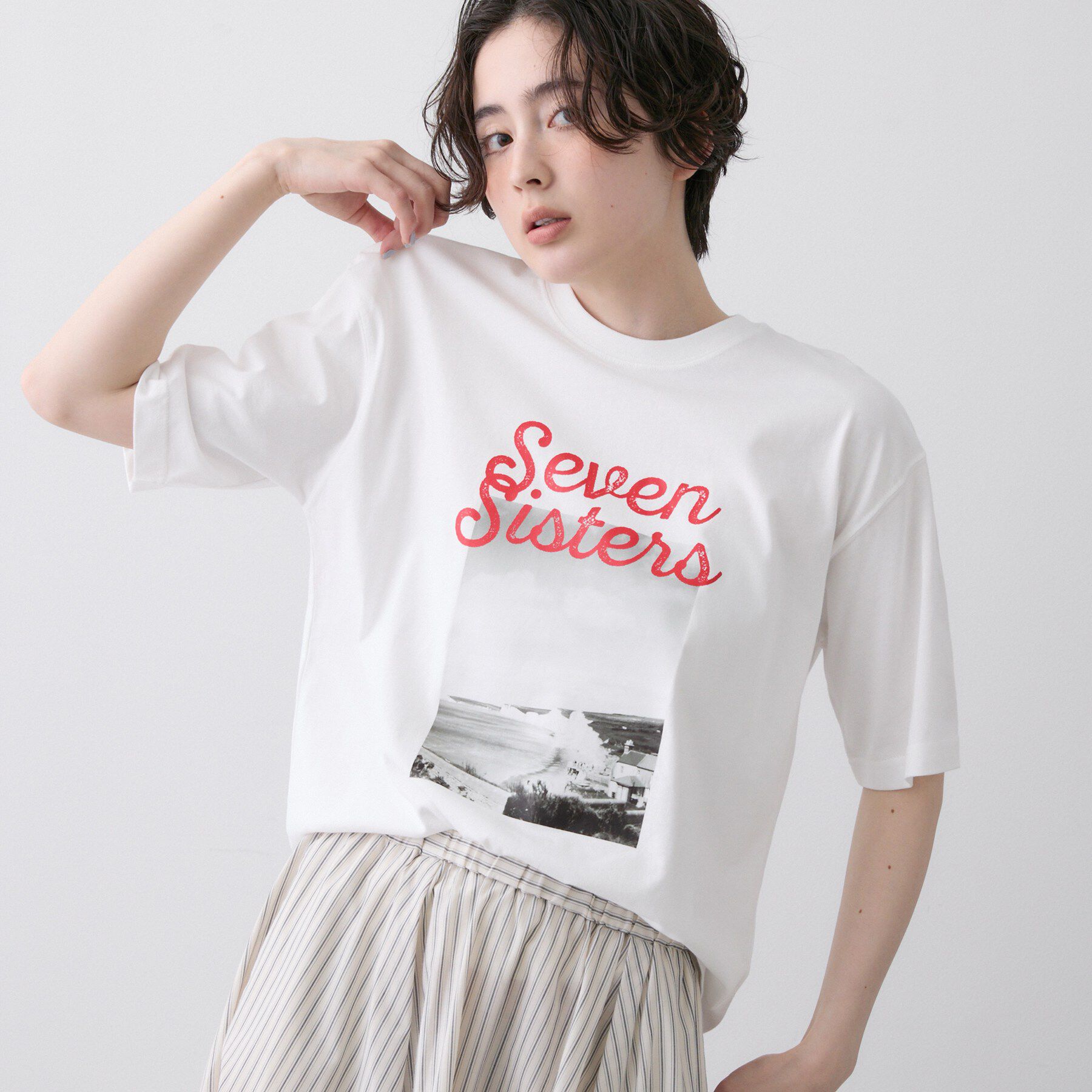 Dessin「【ユニセックス/洗える】オーガニックロゴTシャツ」|Tシャツ・カットソー|ホワイト(601)