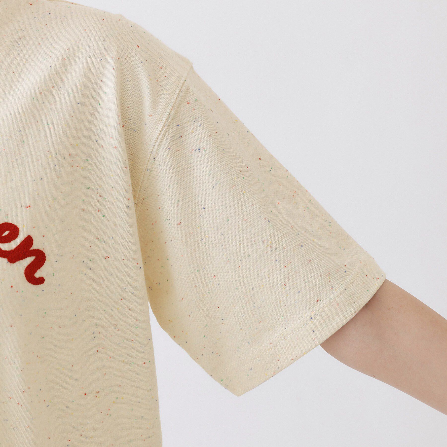 Dessin「【ユニセックス/洗える】ネップロゴ刺繍Tシャツ」|Tシャツ・カットソー|