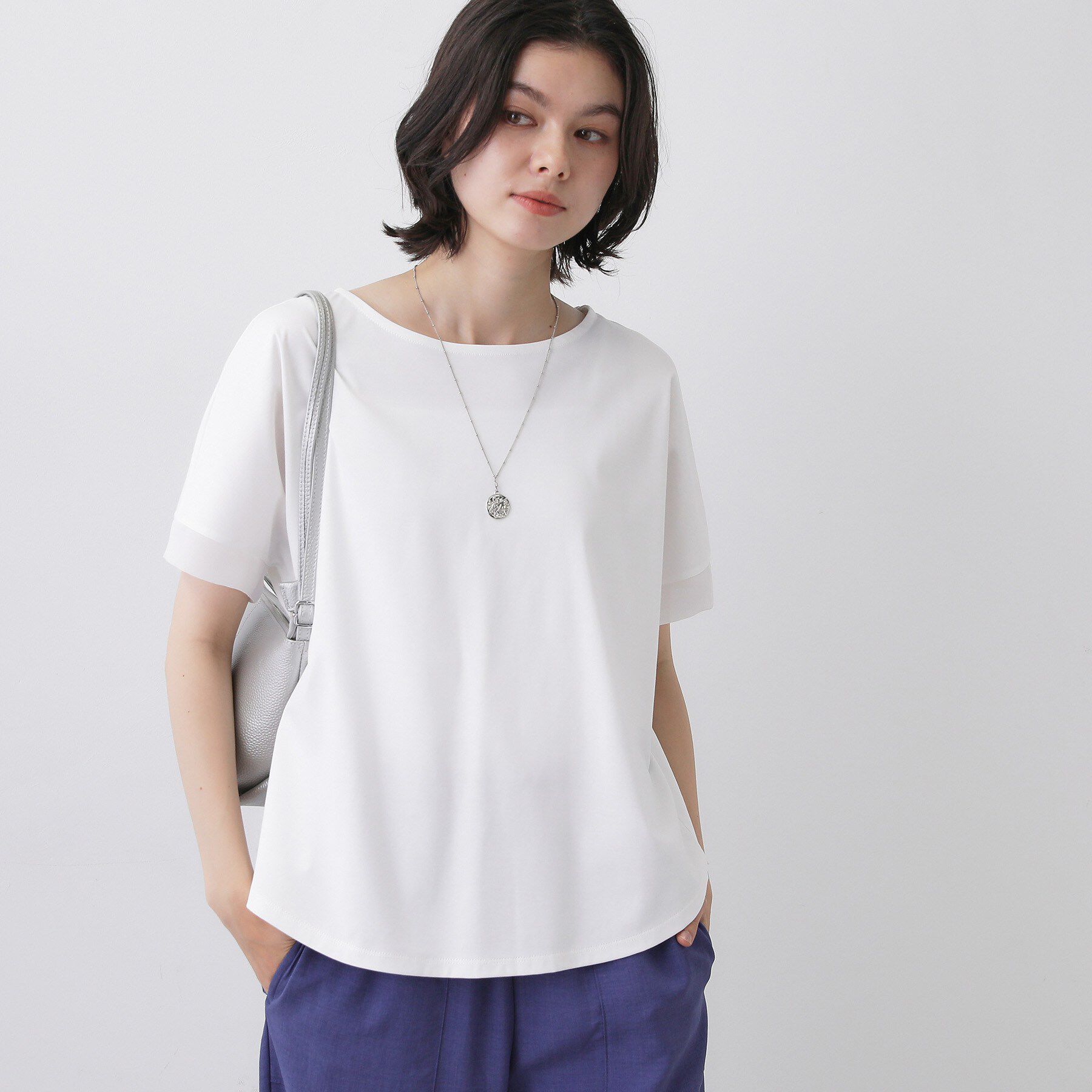 Dessin「【接触冷感/UVカット】美光沢カットソーワイドシルエット」|Tシャツ・カットソー|