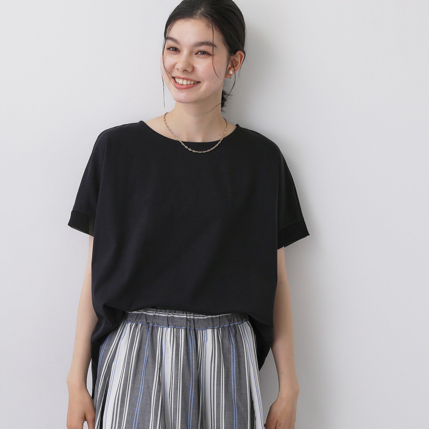 Dessin「【接触冷感/UVカット】美光沢カットソーワイドシルエット」|Tシャツ・カットソー|