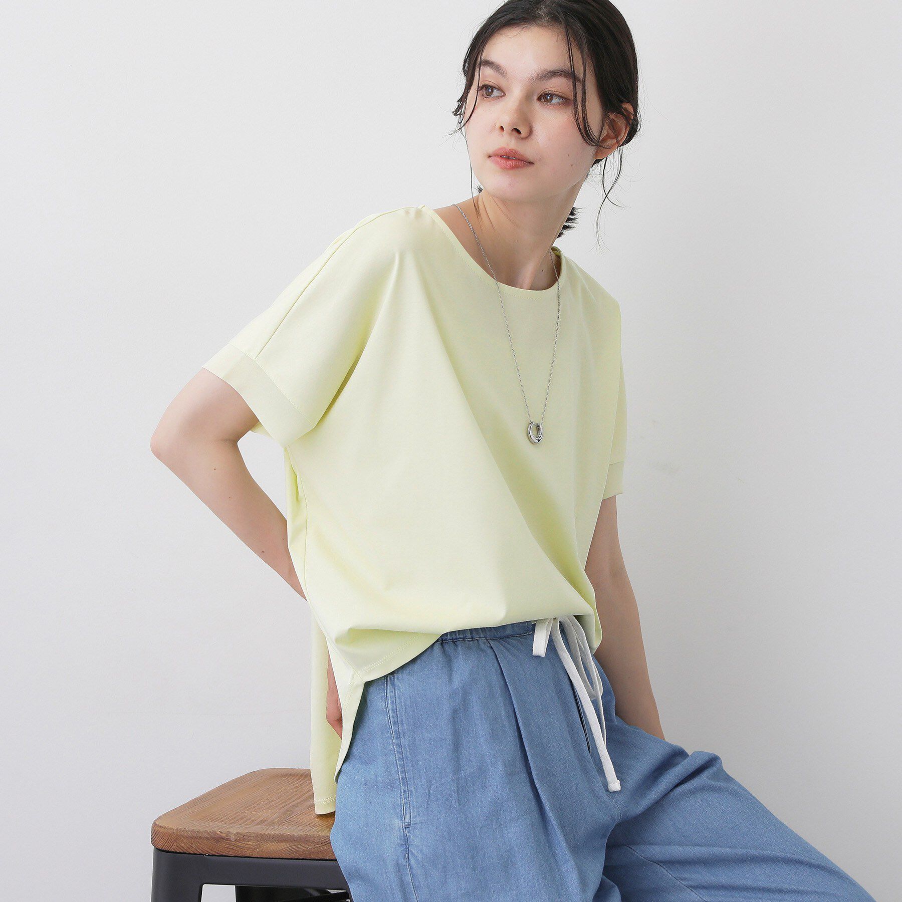 Dessin「【接触冷感/UVカット】美光沢カットソーワイドシルエット」|Tシャツ・カットソー|