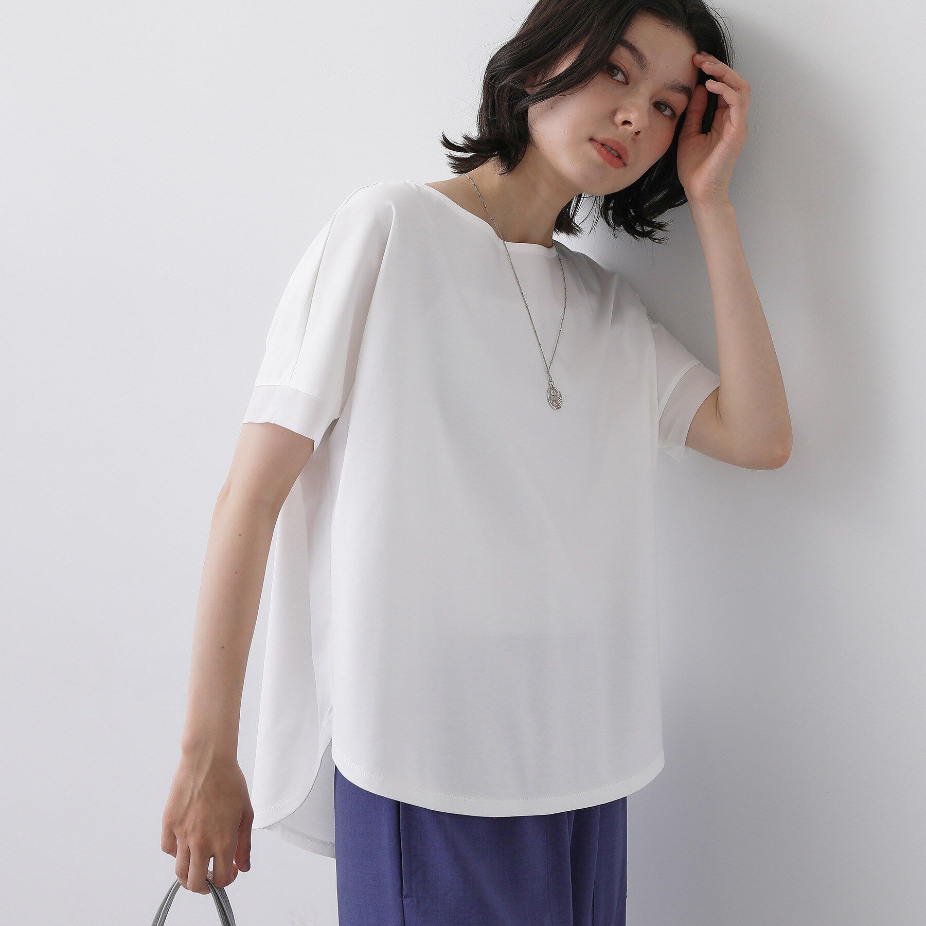 Dessin「【接触冷感/UVカット】美光沢カットソーワイドシルエット」|Tシャツ・カットソー|