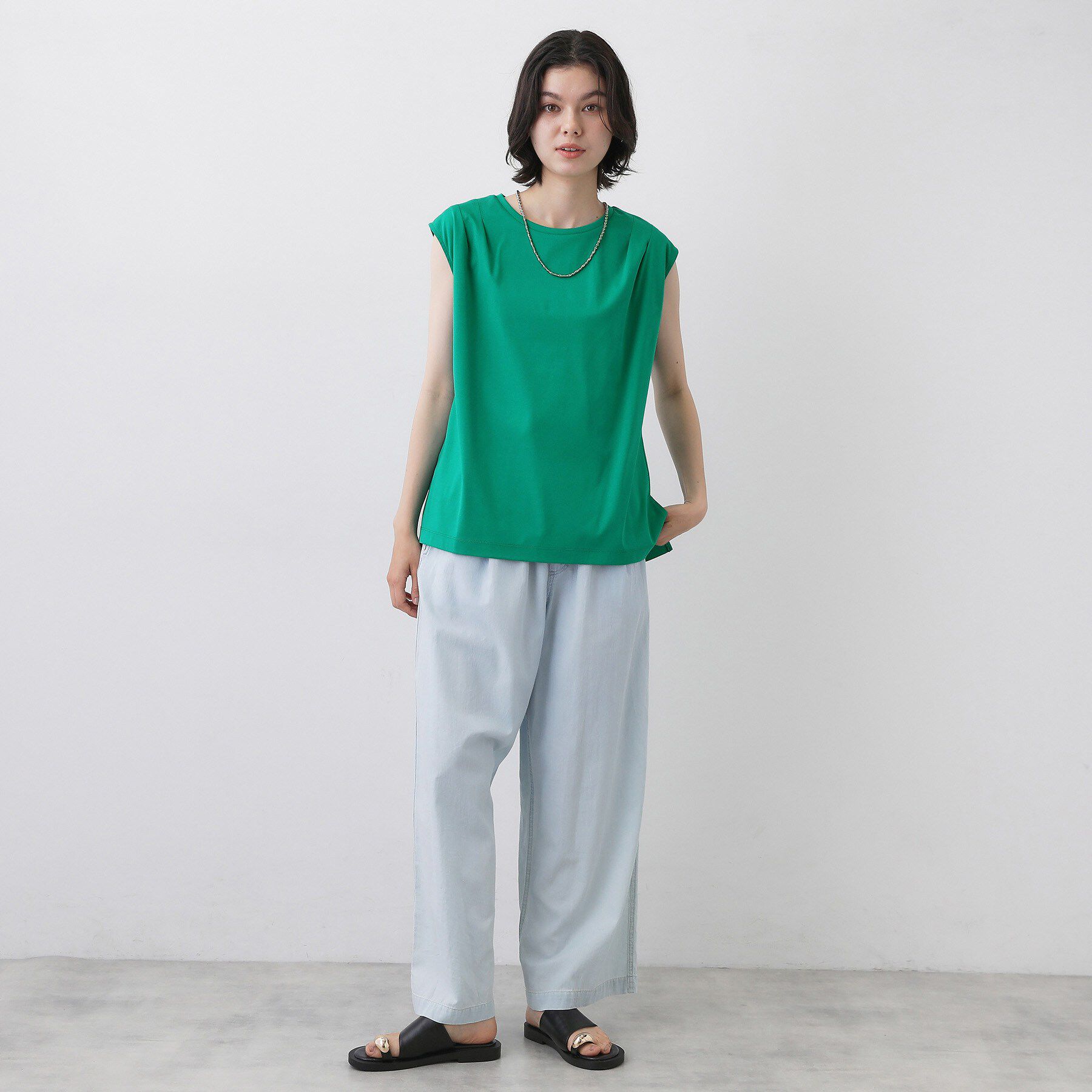 Dessin「【接触冷感/UVカット】美光沢ノースリーブカットソー」|Tシャツ・カットソー|