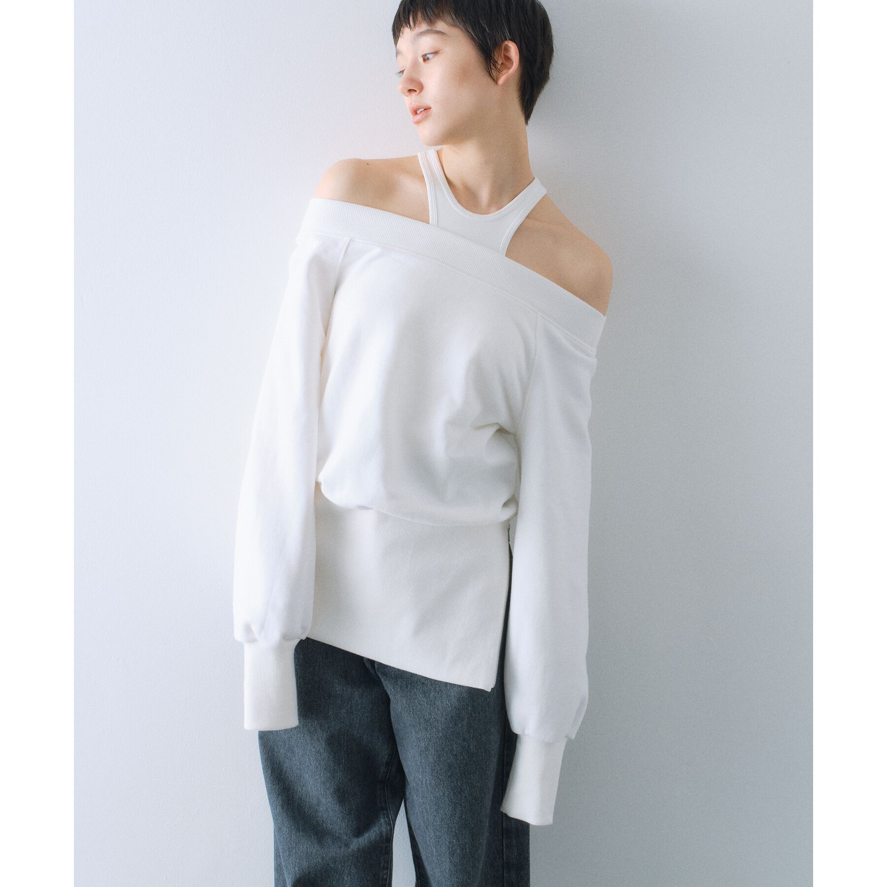 CODE A「【Cup-in】design cut tank」|キャミソール|