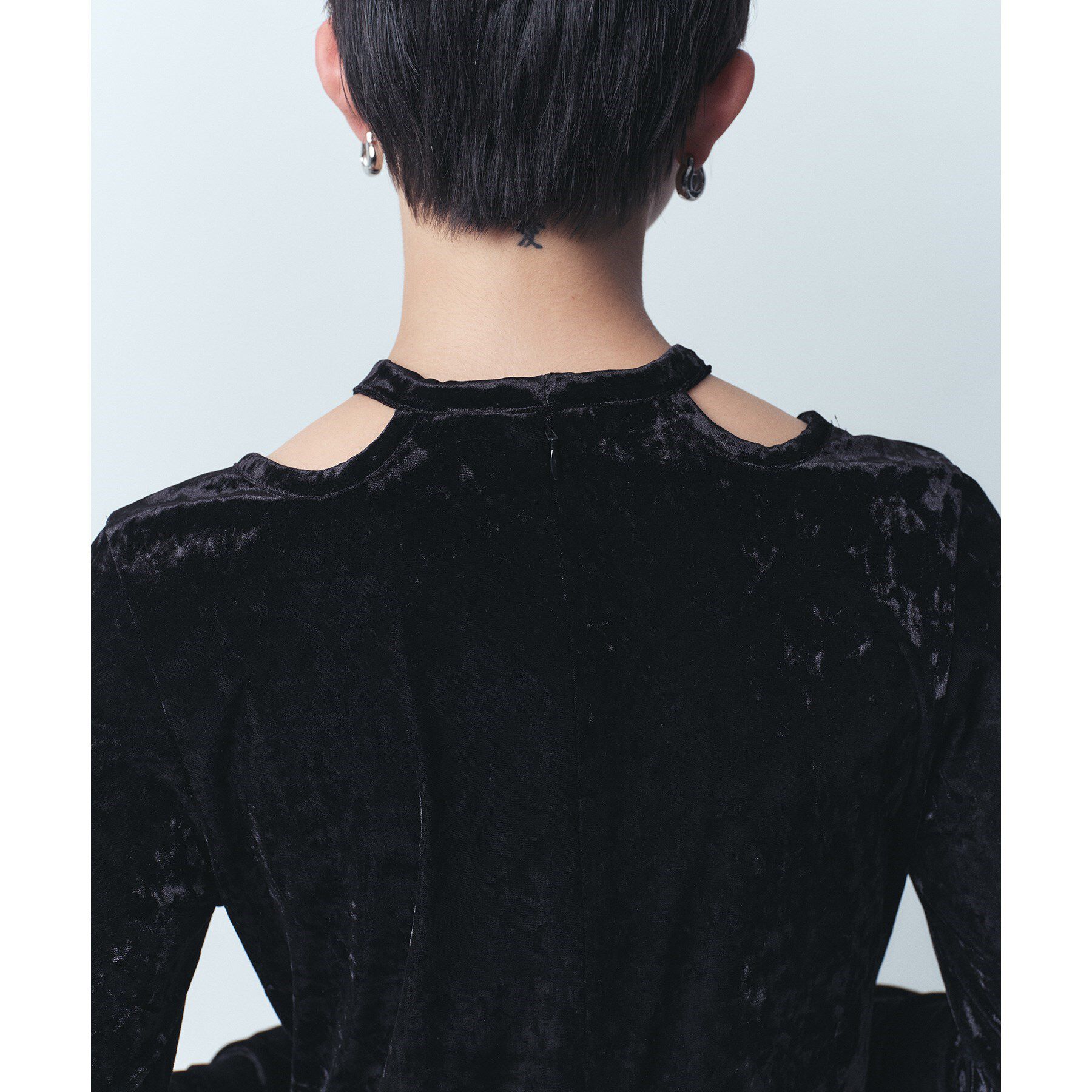 CODE A「【Re】neck point velour dress」|ワンピース|