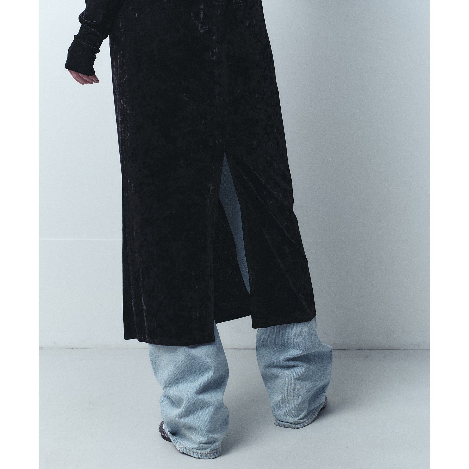 CODE A「【Re】neck point velour dress」|ワンピース|