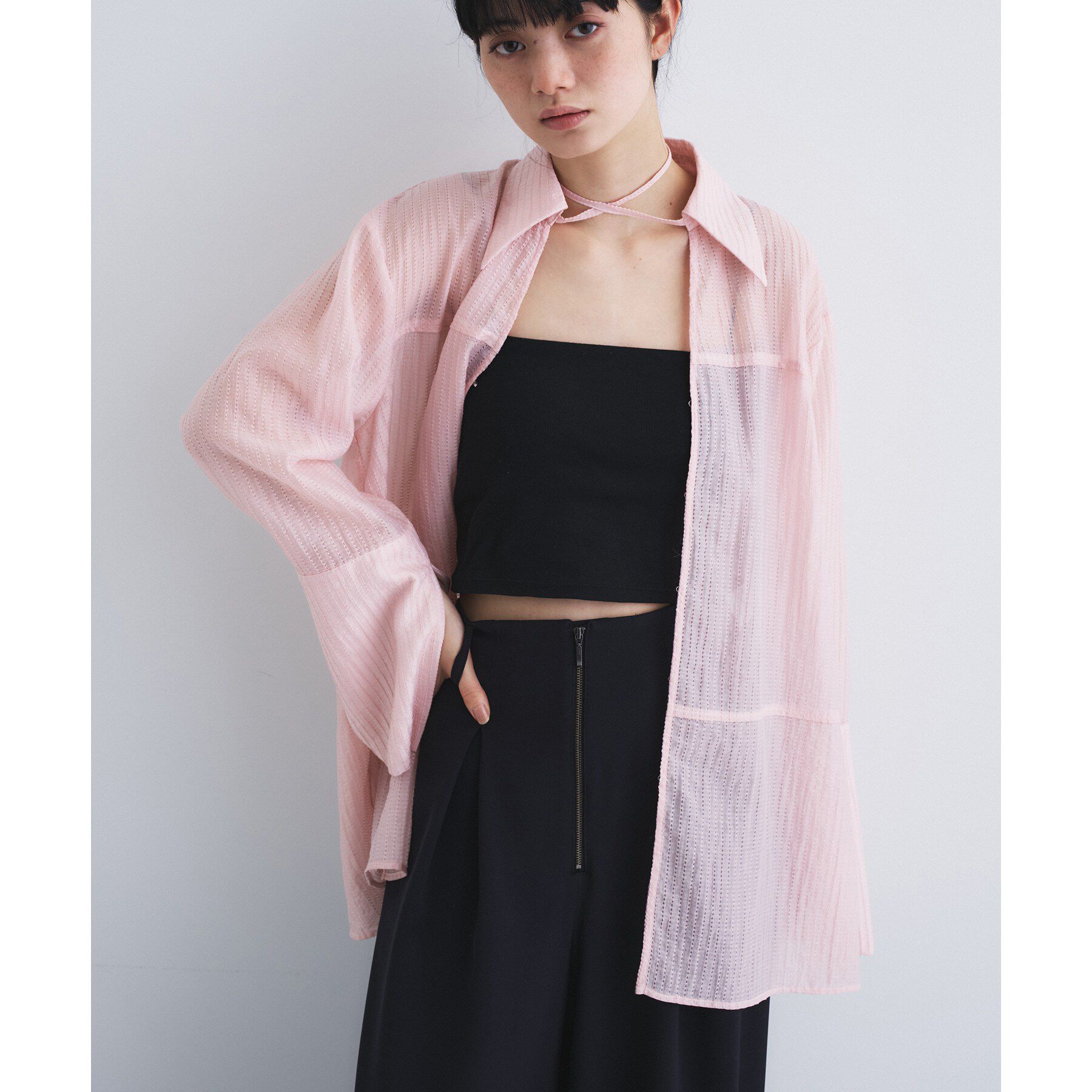 CODE A「point neck ribbon shirts」|シャツ・ブラウス|