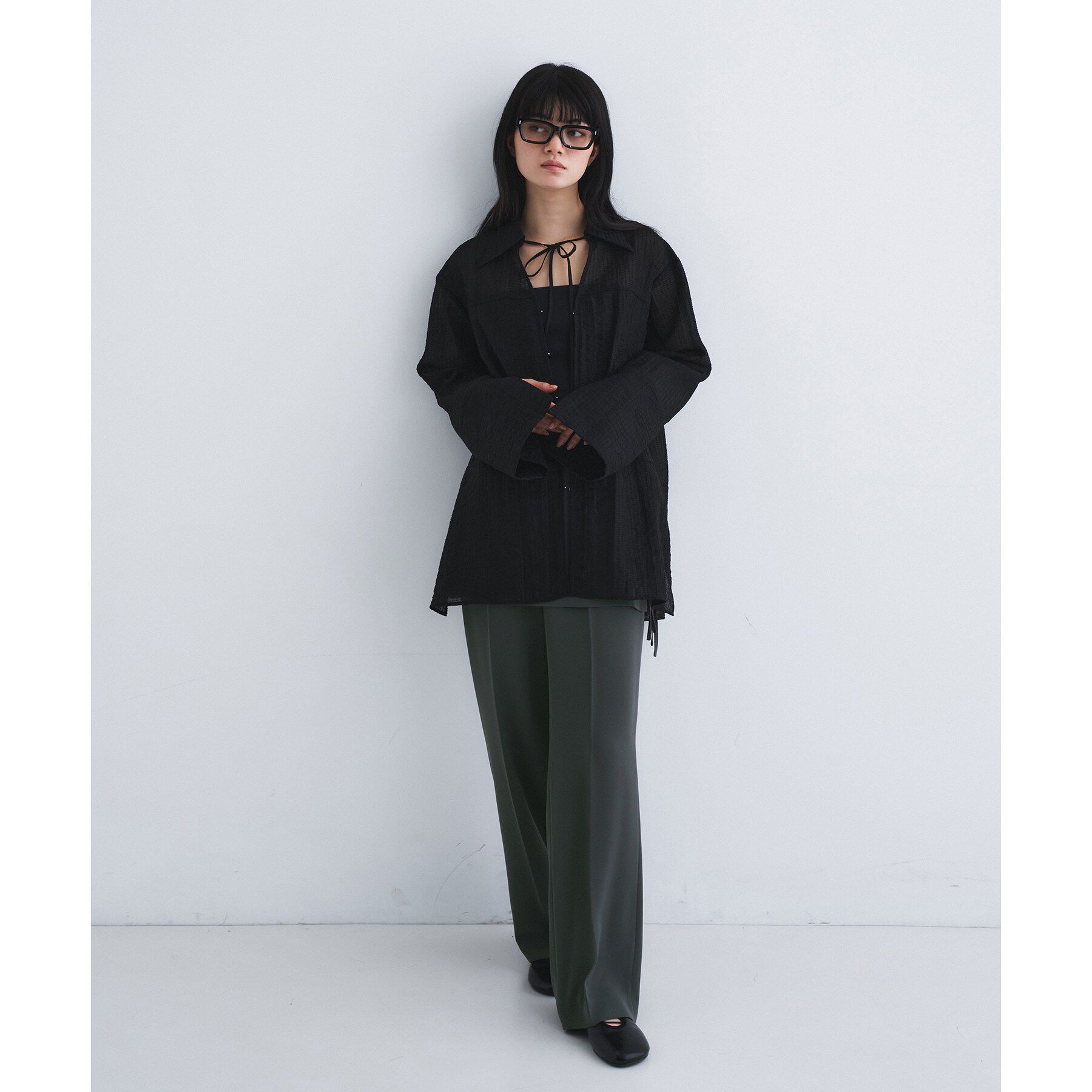CODE A「point neck ribbon shirts」|シャツ・ブラウス|