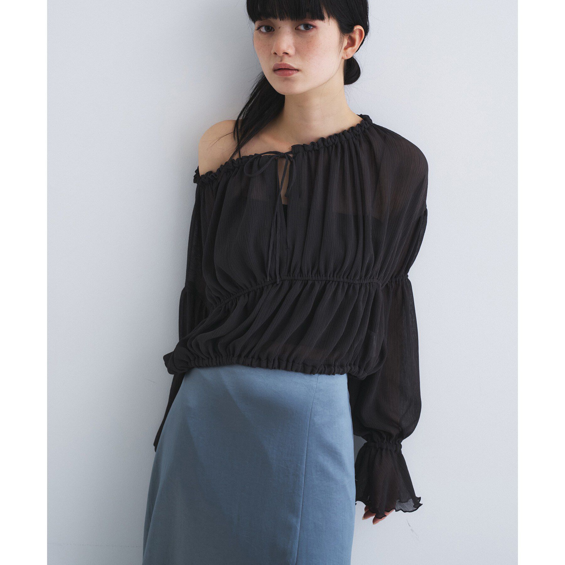 CODE A「off－shoulder blouse」|シャツ・ブラウス|チャコールグレー(0