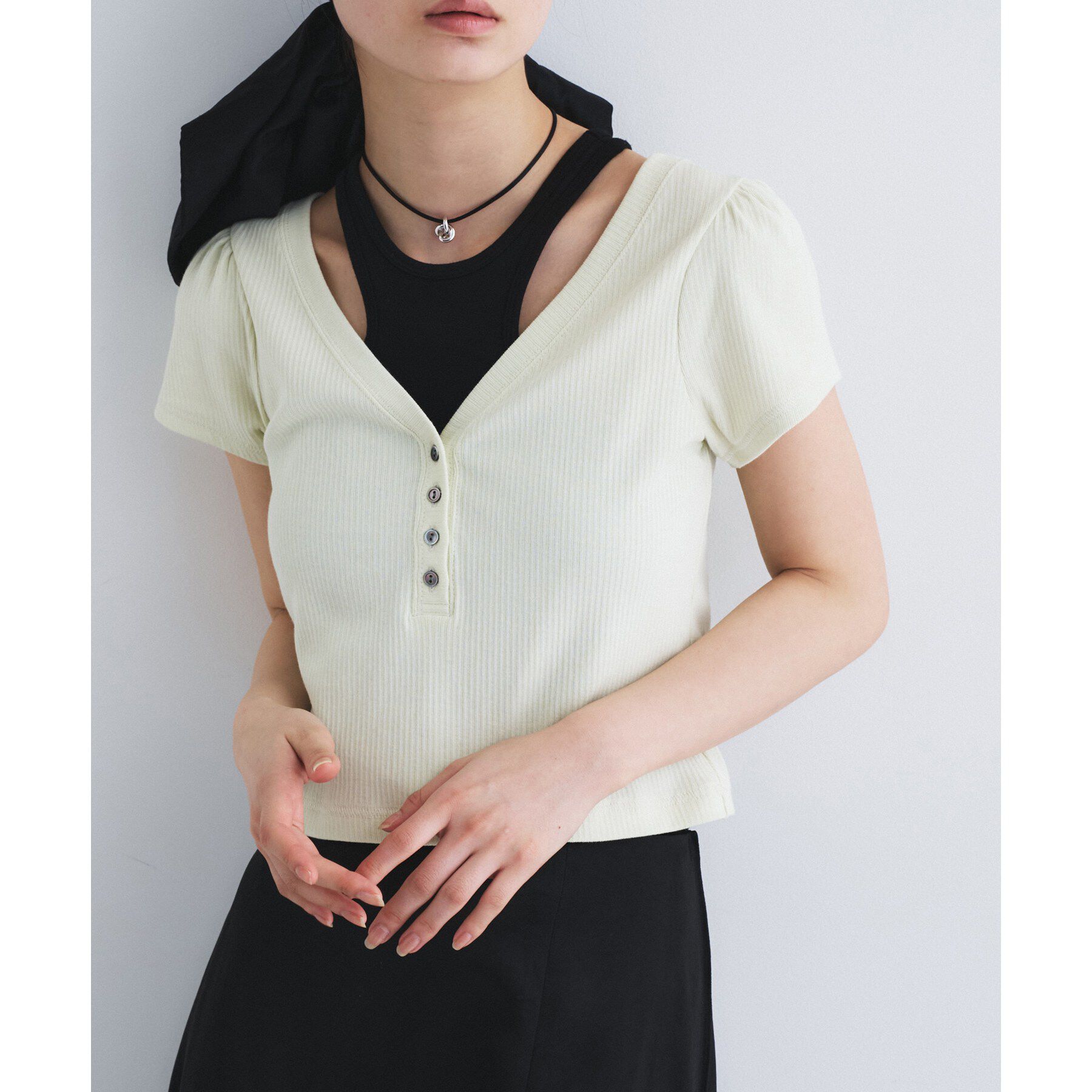 CODE A「M everyday rib button tee」|Tシャツ・カットソー|