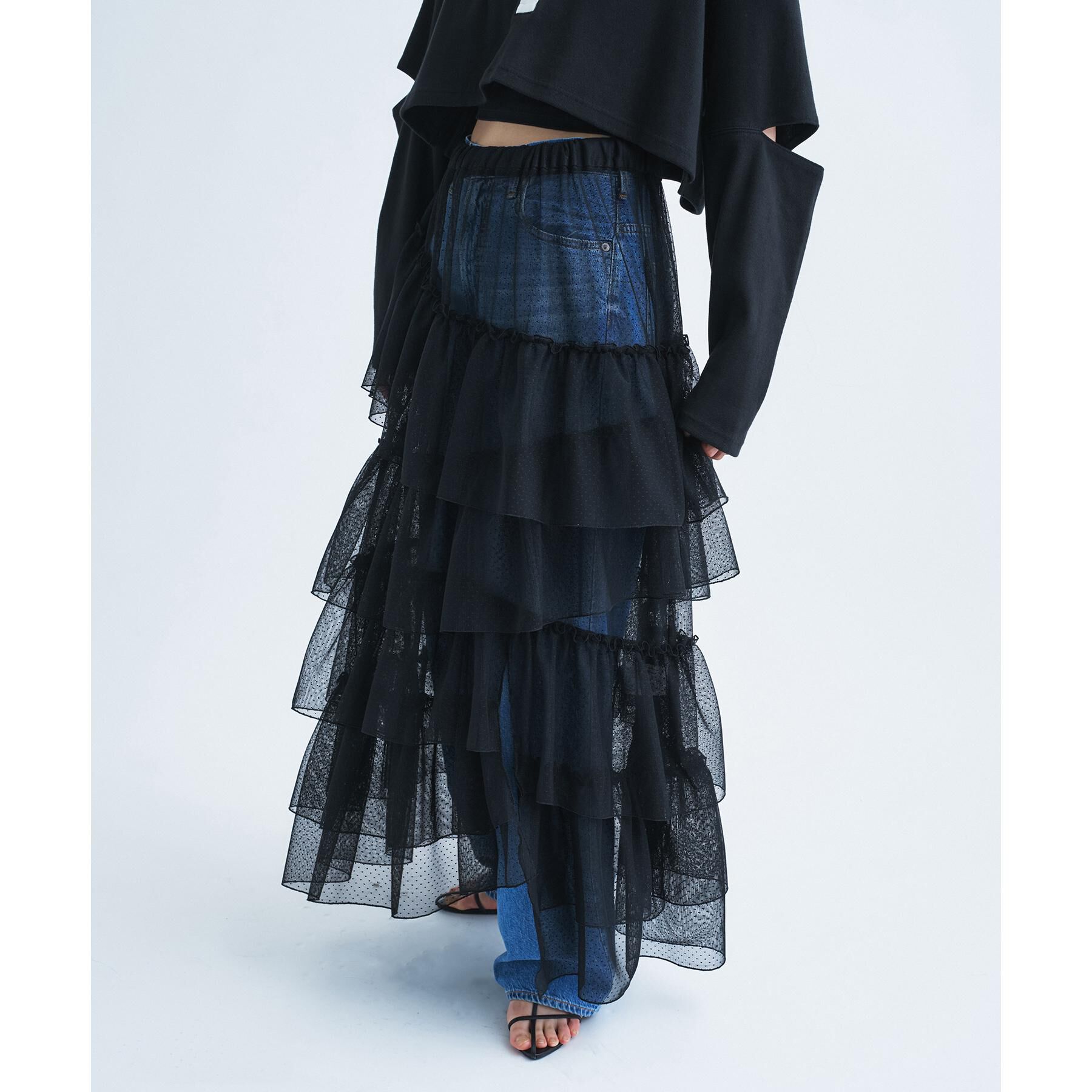 CODE A「M dramatic dot tulle skirt」|スカート|